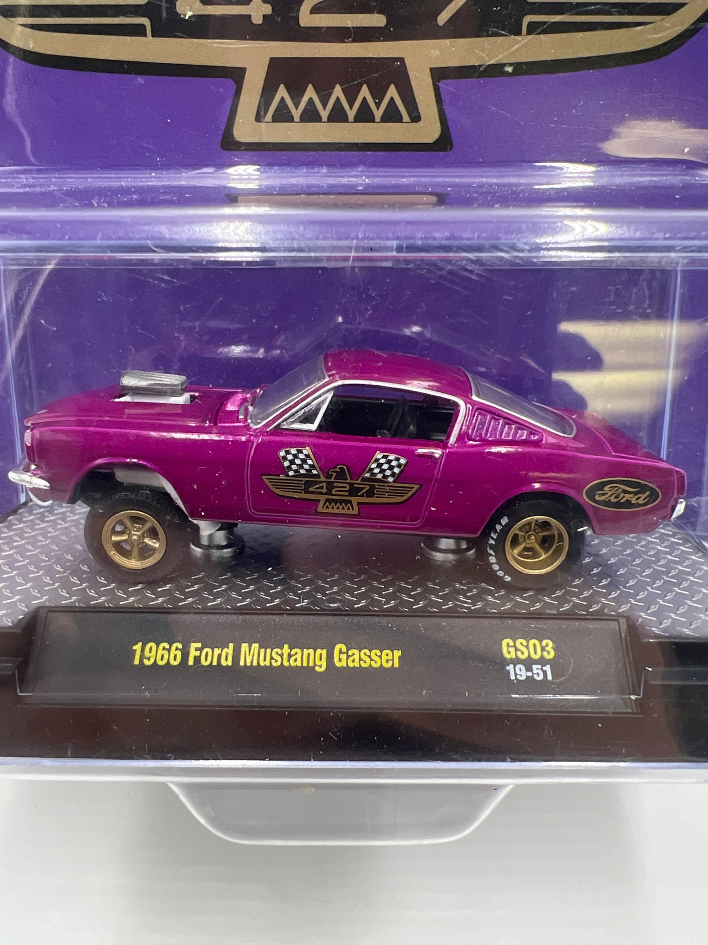 M2 Machines Ford 427 1966 Ford Mustang Gasser Purple GS03 193H