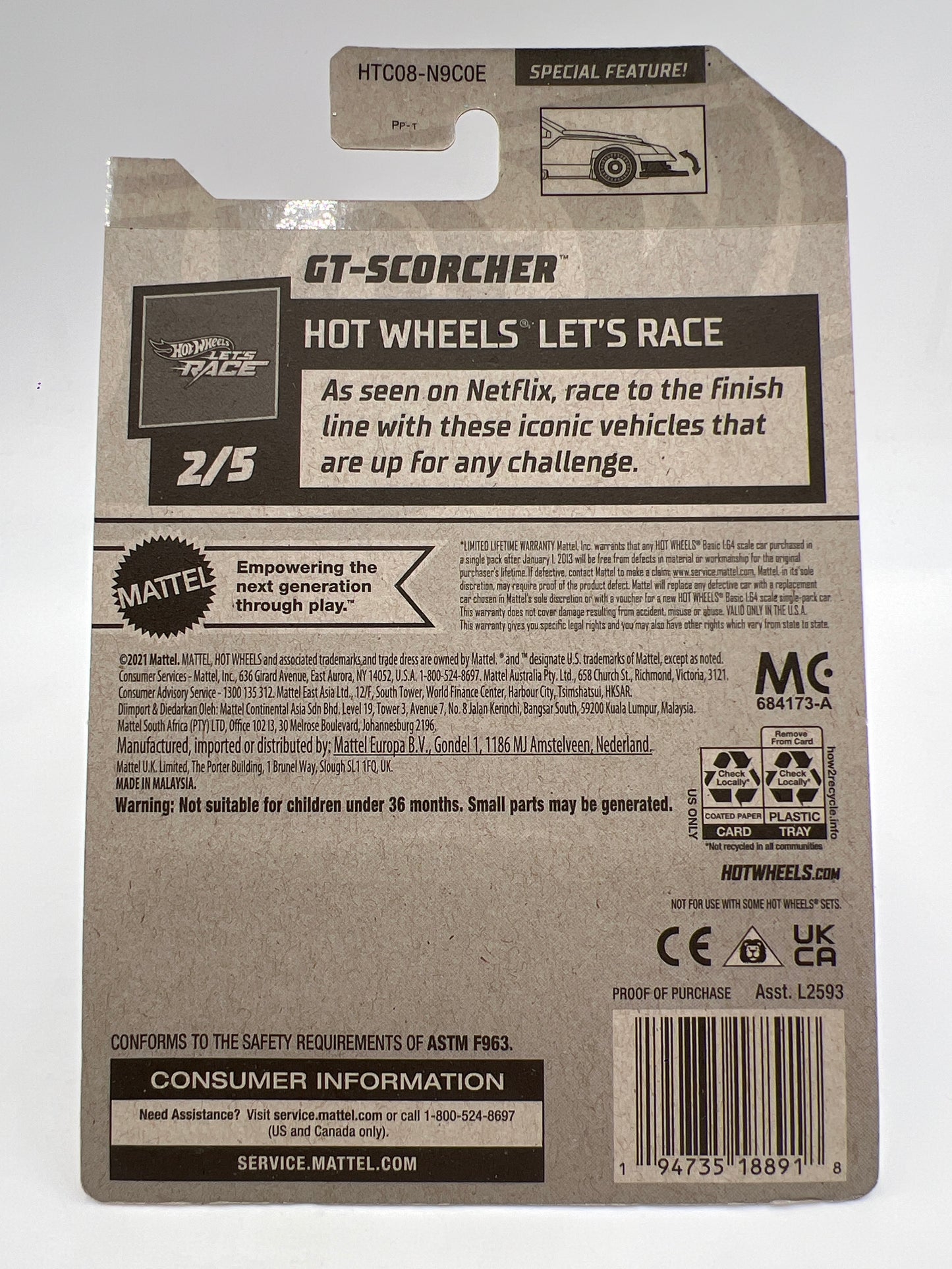 2024 Hot Wheels Lets Race #89 GT-Scorcher W/Protector