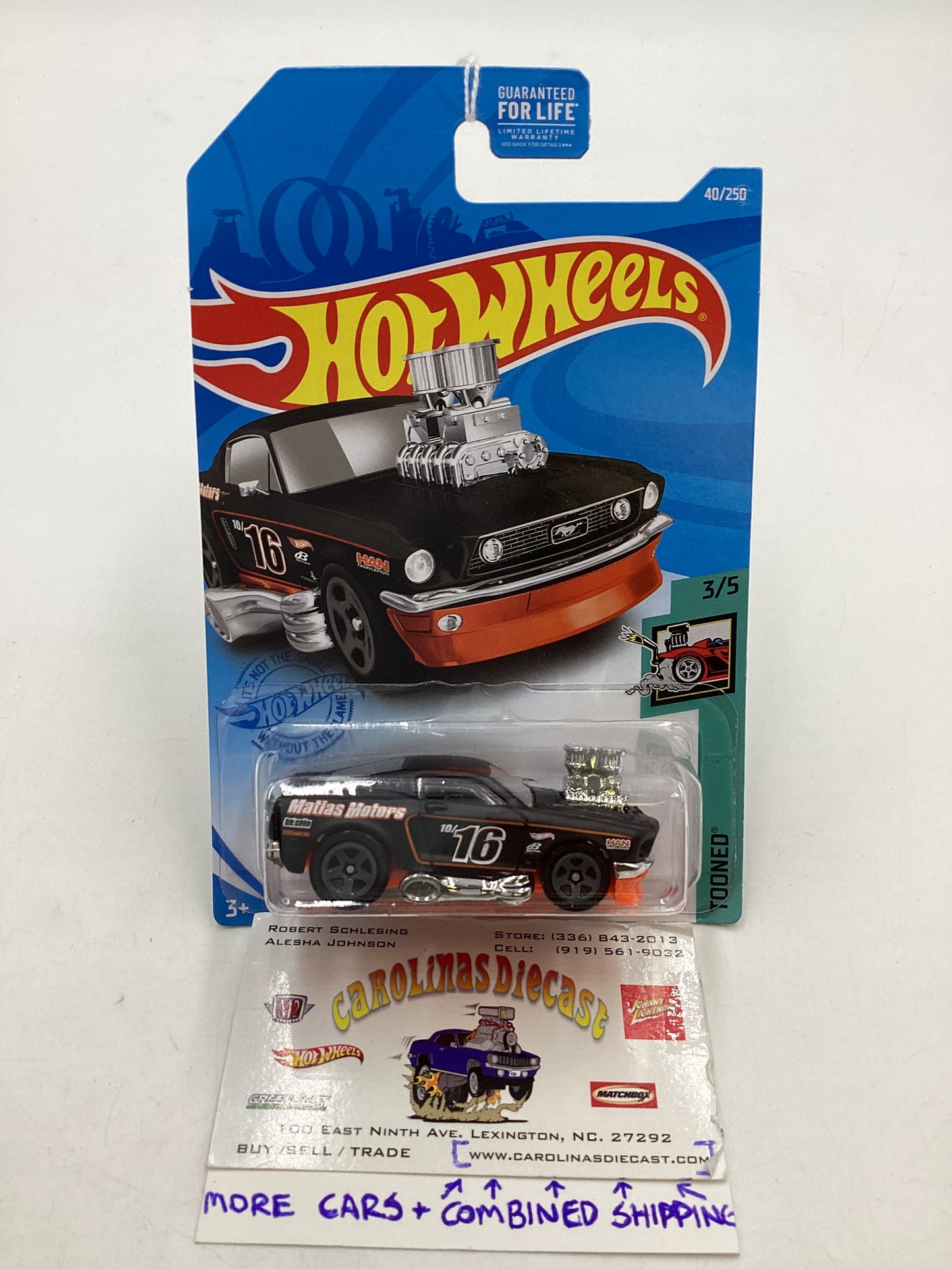 2021 Hot Wheels #40 68 Mustang Black Smoked Window 35C