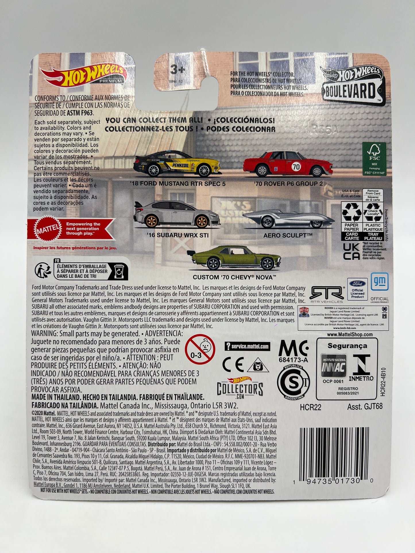 Hot Wheels Premium Boulevard #65 Custom 70 Chevy Nova Green 265B