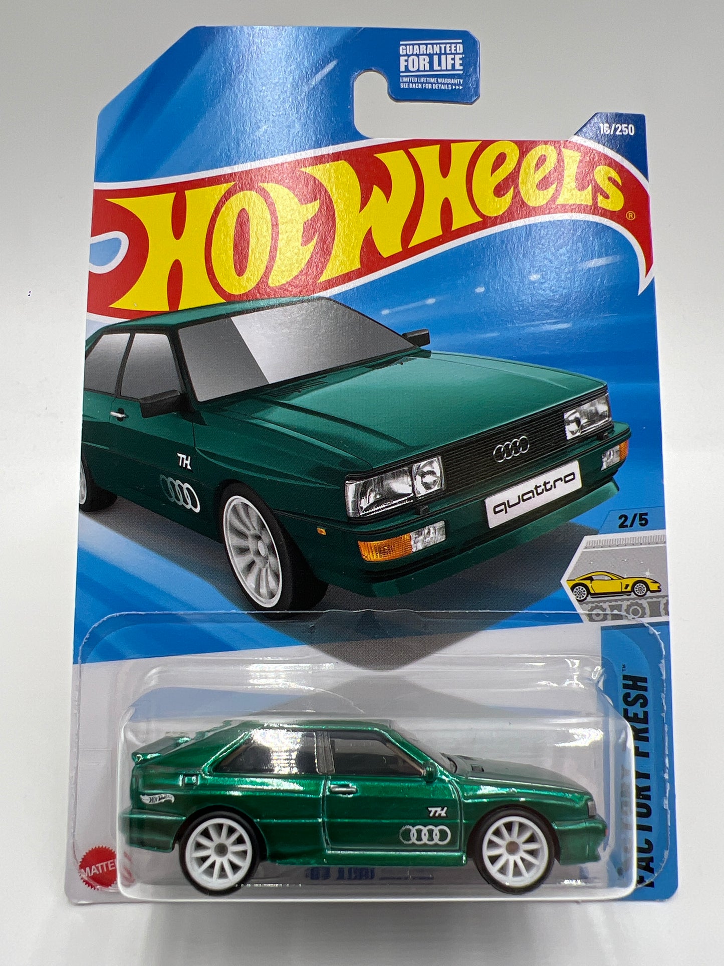 2025 Hot Wheels A Case Super Treasure Hunt #16 87 Audi Quattro Green W/Protector #1