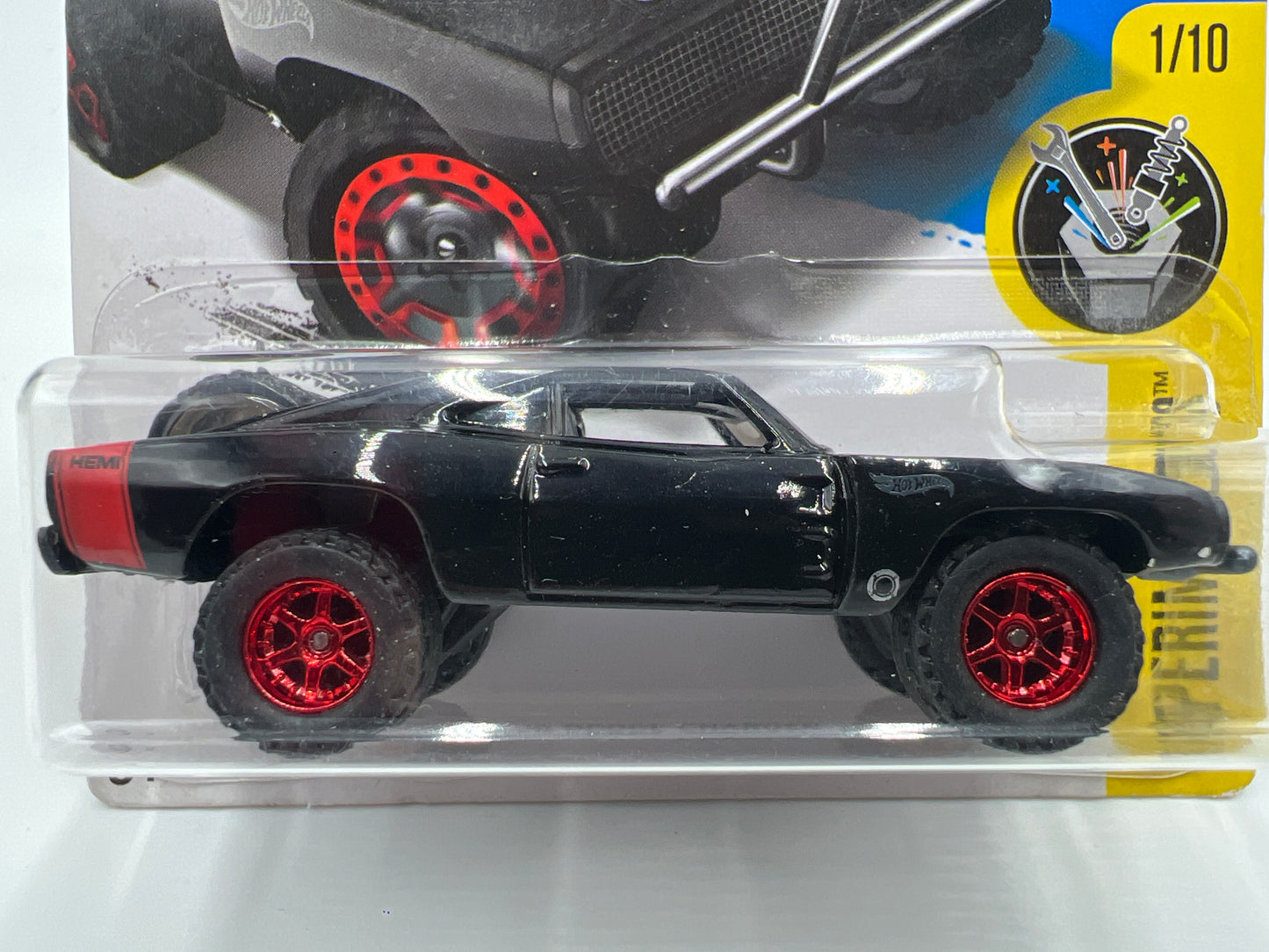 Hot Wheels Fast & Furious 70 Dodge Charger Black Wheel Swap Custom On Card W/Protector