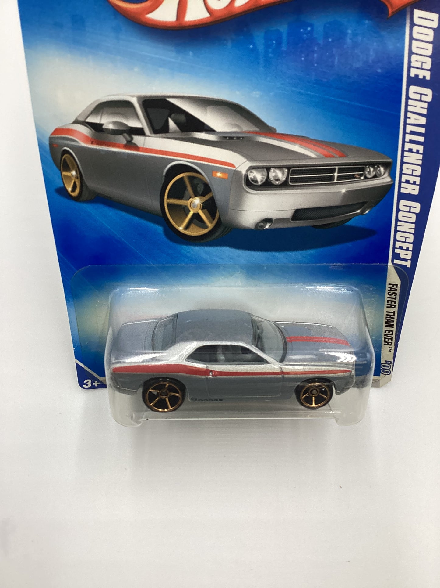 2009 Hot Wheels #128 Dodge Challenger Concept FTE faster than ever Silver Battle Force Card 44C