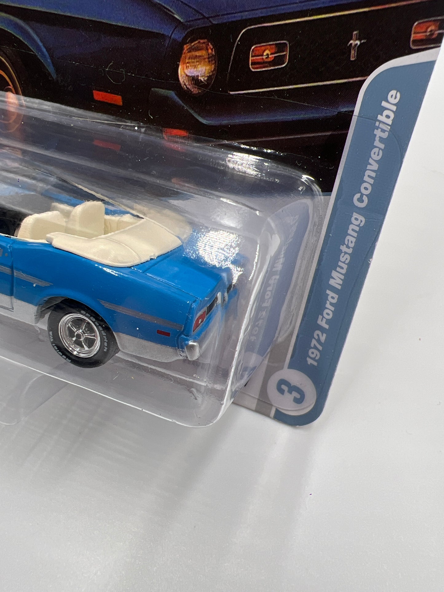 Johnny Lightning Classic Gold Collection Release 1 Version B 1972 Ford Mustang Convertible Grabber Blue 228B