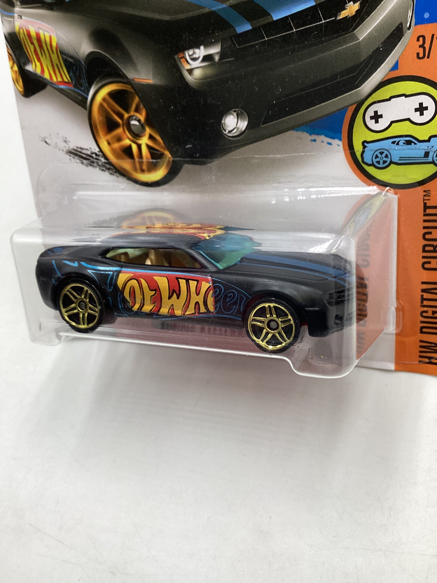 2016 Hot wheels Target Exclusive #23 Chevy Camaro Concept Black Snowflake Card 234A