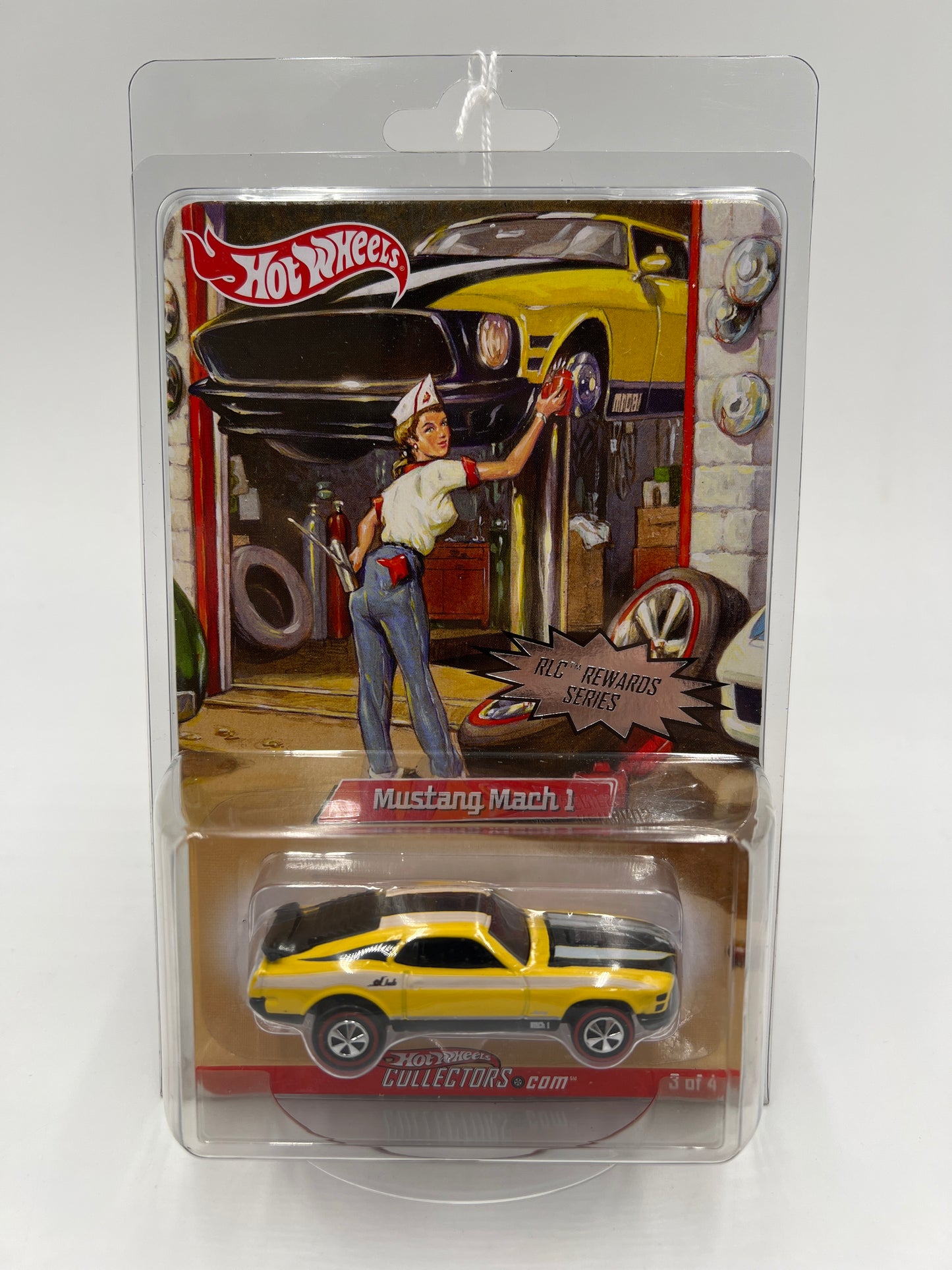 2007 Hot Wheels RLC Rewards Series #3 Mustang Mach 1 Yellow 6487/6962 W/Protector