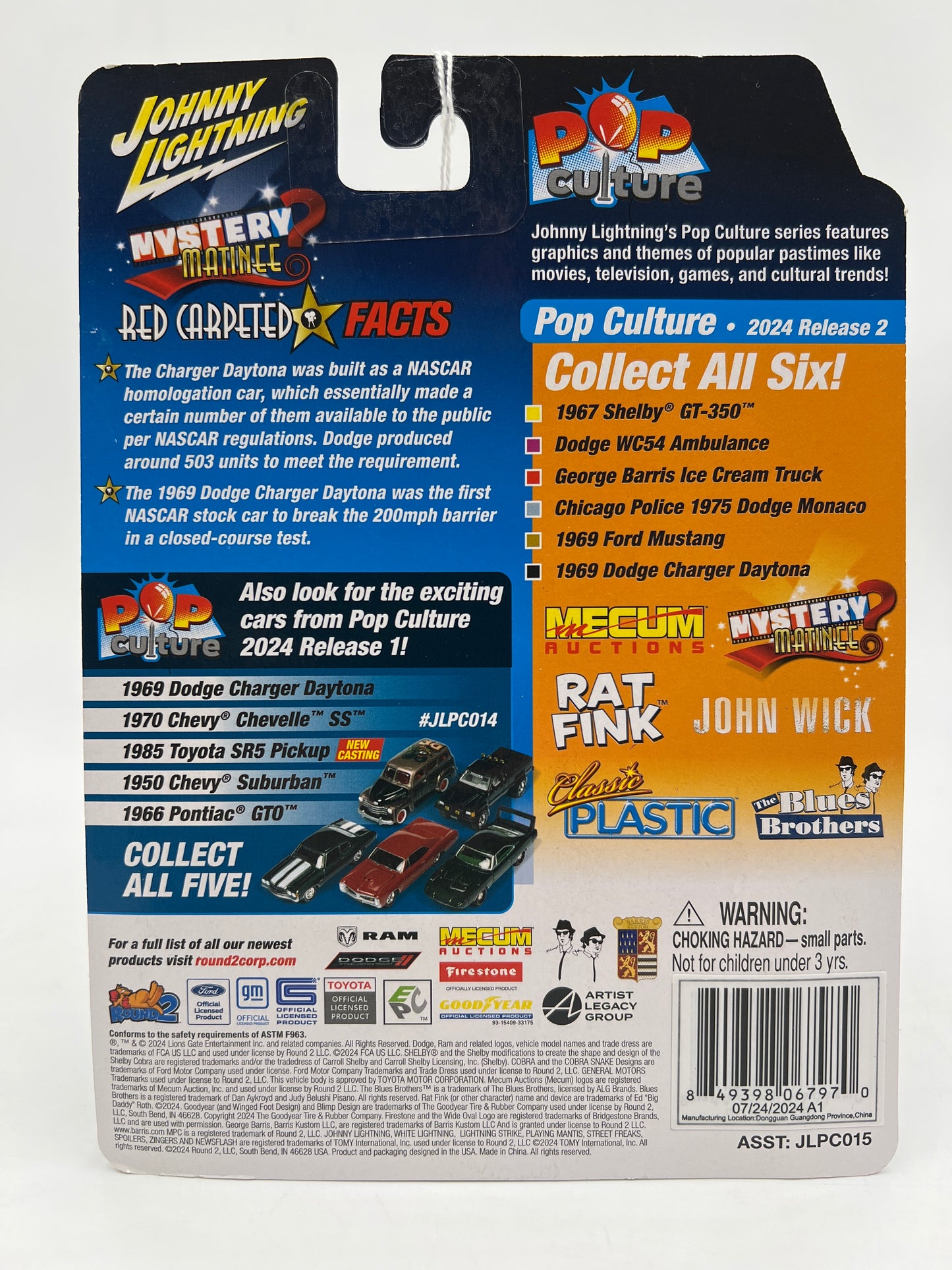 Johnny Lightning Pop Culture Mystery Manitee Release 2 #6 1969 Dodge Charger Daytona 227C