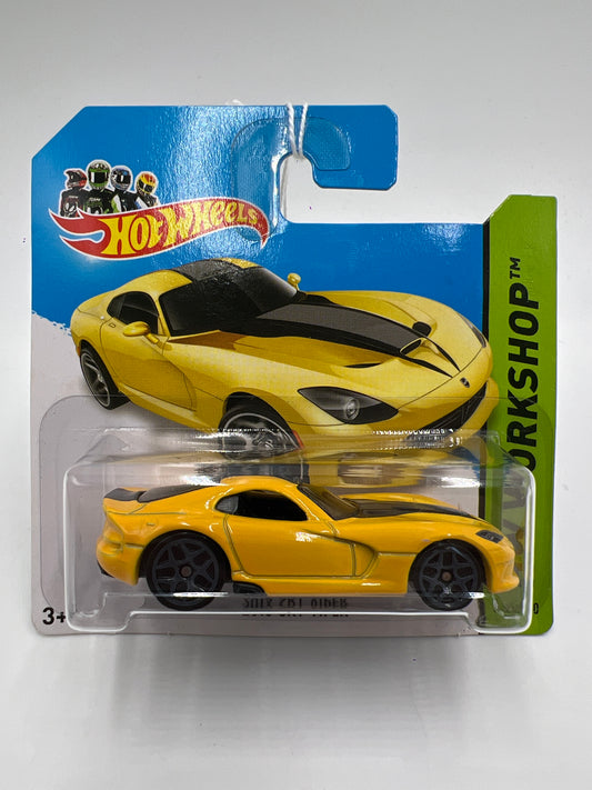 2014 Hot Wheels Short Card HW Workshop #203 2013 SRT Viper Yellow