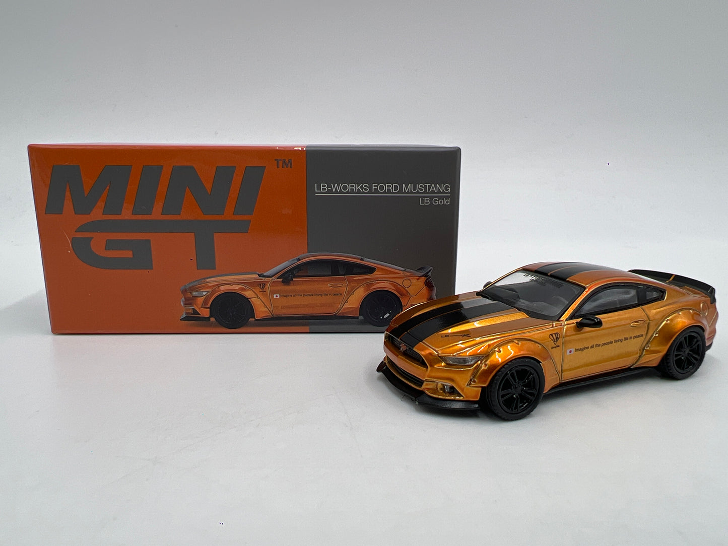 Mini GT MiJo Exclusive #847 Ford Mustang GT LB-Works LB Gold