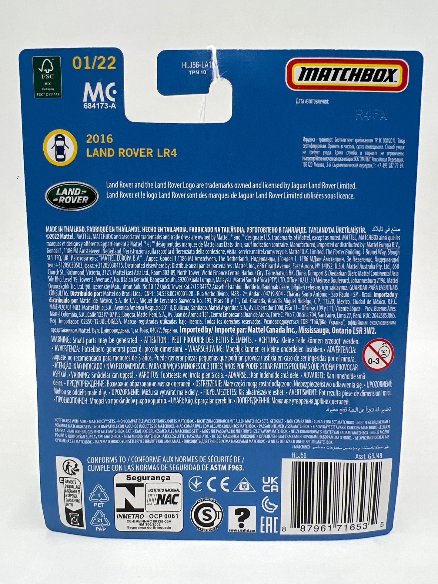 Matchbox Collectors #1 Land Rover LR4 White 169A