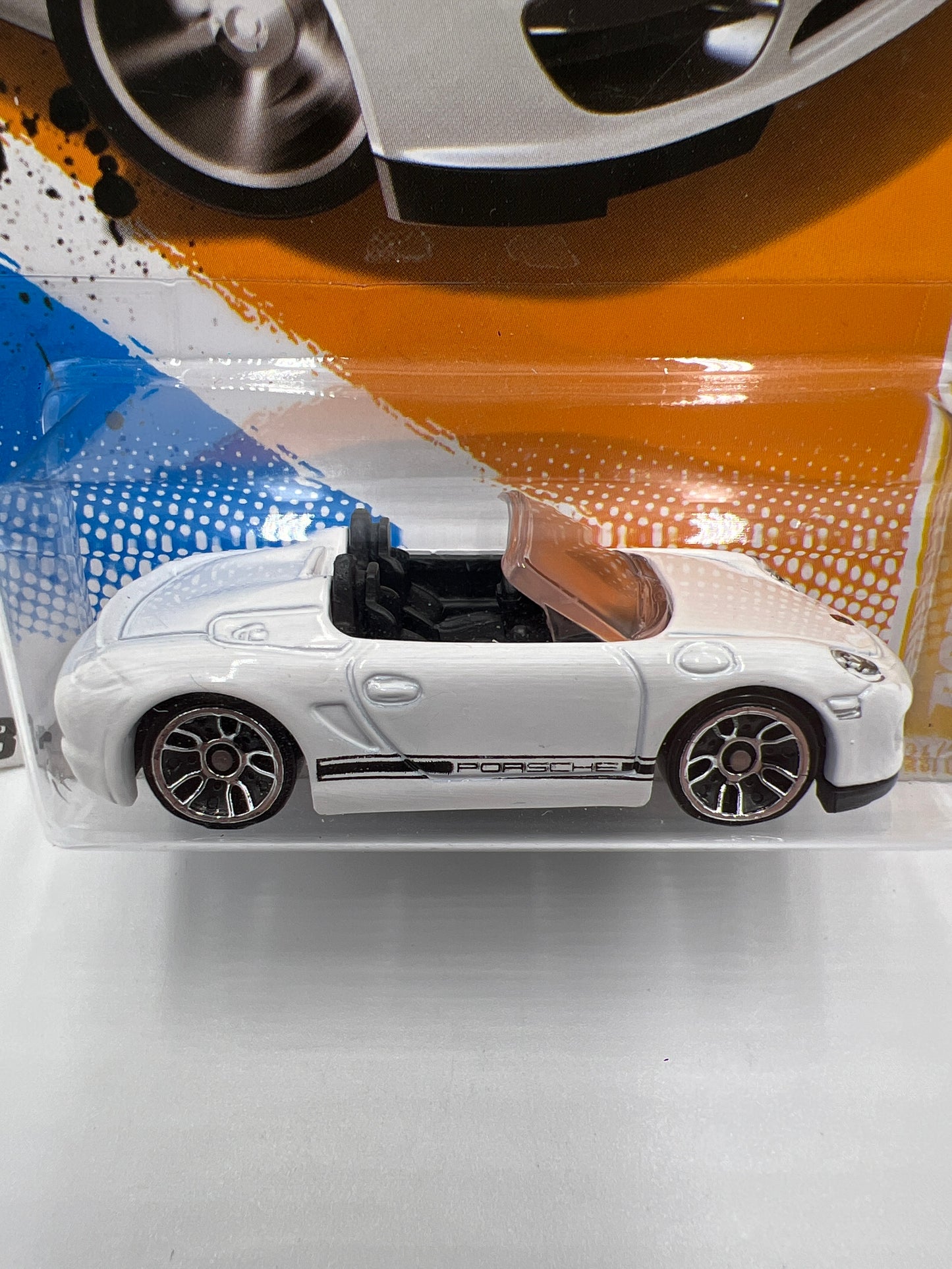 2012 Hot Wheels New Models #26 Porsche Boxster Spyder White Light Pink Windshield SR