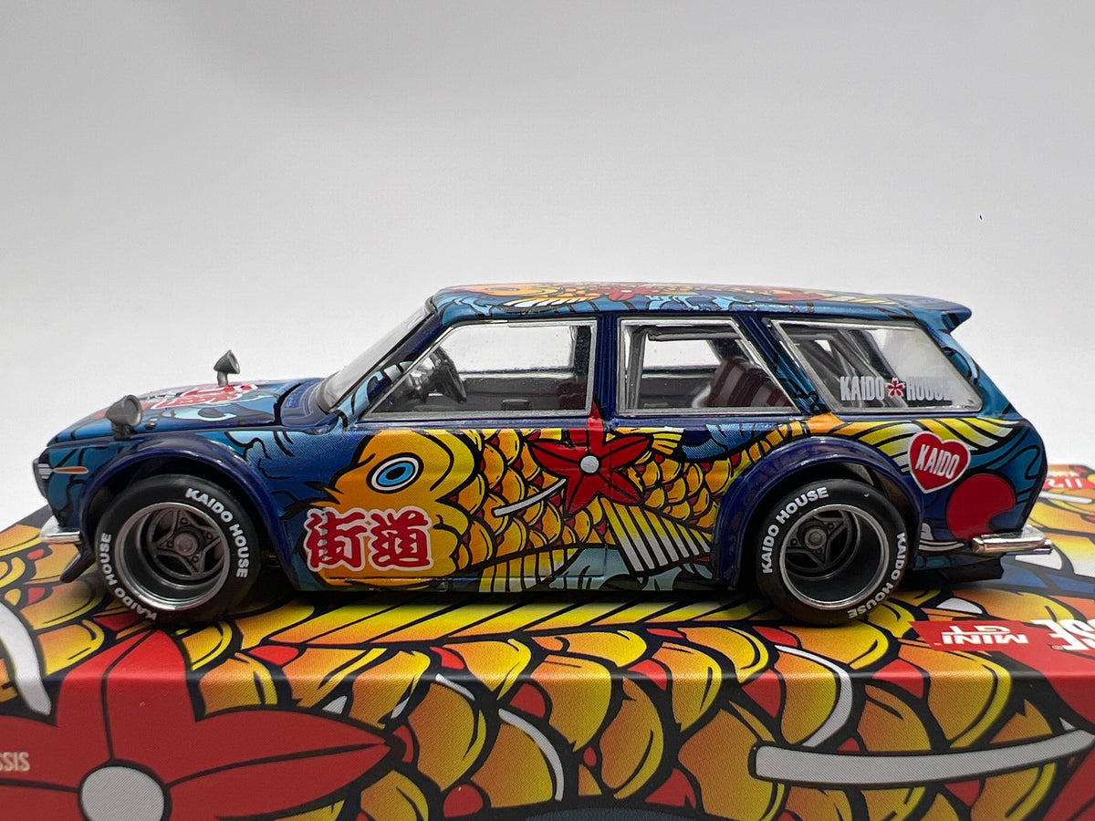 Mini GT x Kaido House #248 Datsun Kaido 510 Wagon Koi Wagon V1 Blue