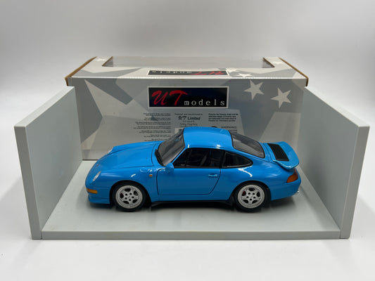 UT Models 1/18 Scale Rare Color Porsche 911 Carrera RS 993 Riviera Blue W/Box VHTF Box Not Perfect