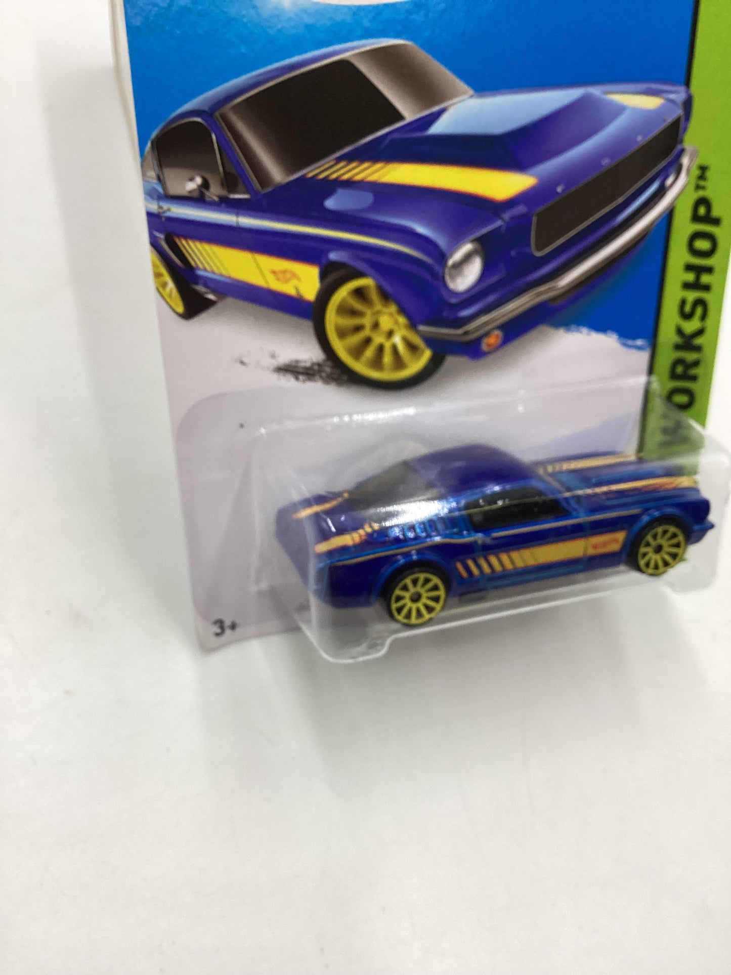 2015 Hot Wheels Workshop #242 65 Mustang 2+2 Fastback Blue 26H