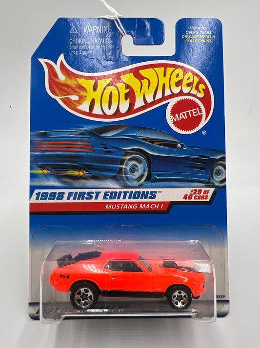 1998 Hot Wheels First Editions #670 Mustang Mach 1 Neon Orange SR