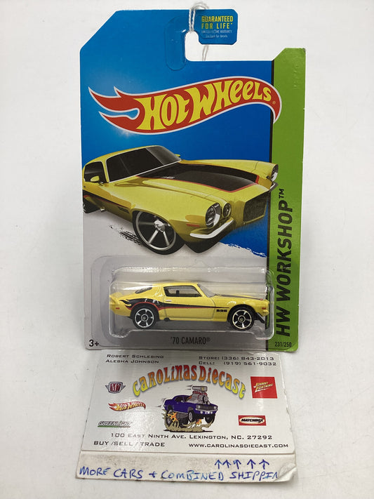 2014 Hot Wheels #231 Yellow 70 Camaro 2H