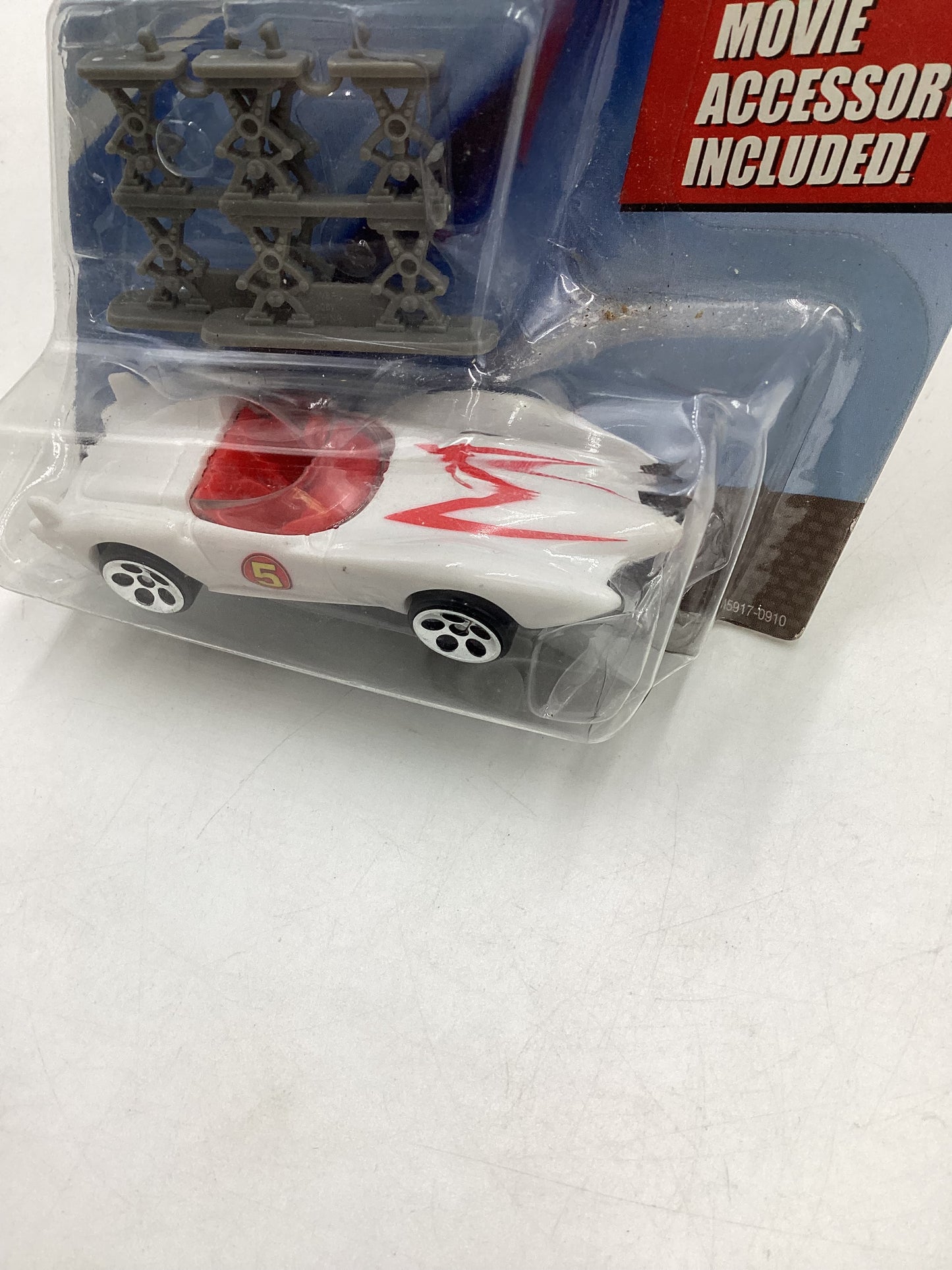 2007 Hot Wheels Speed Racer White Mach 5 (BAD CARD)