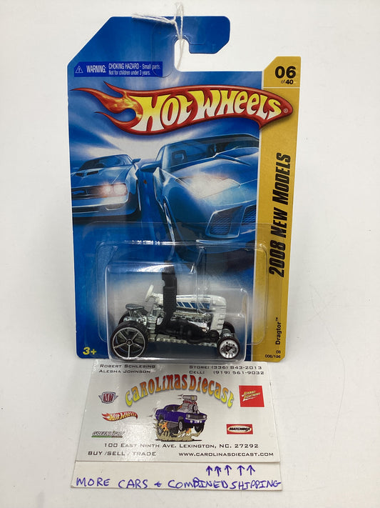 2008 Hot Wheels New Models #6 Dragtor White BB3