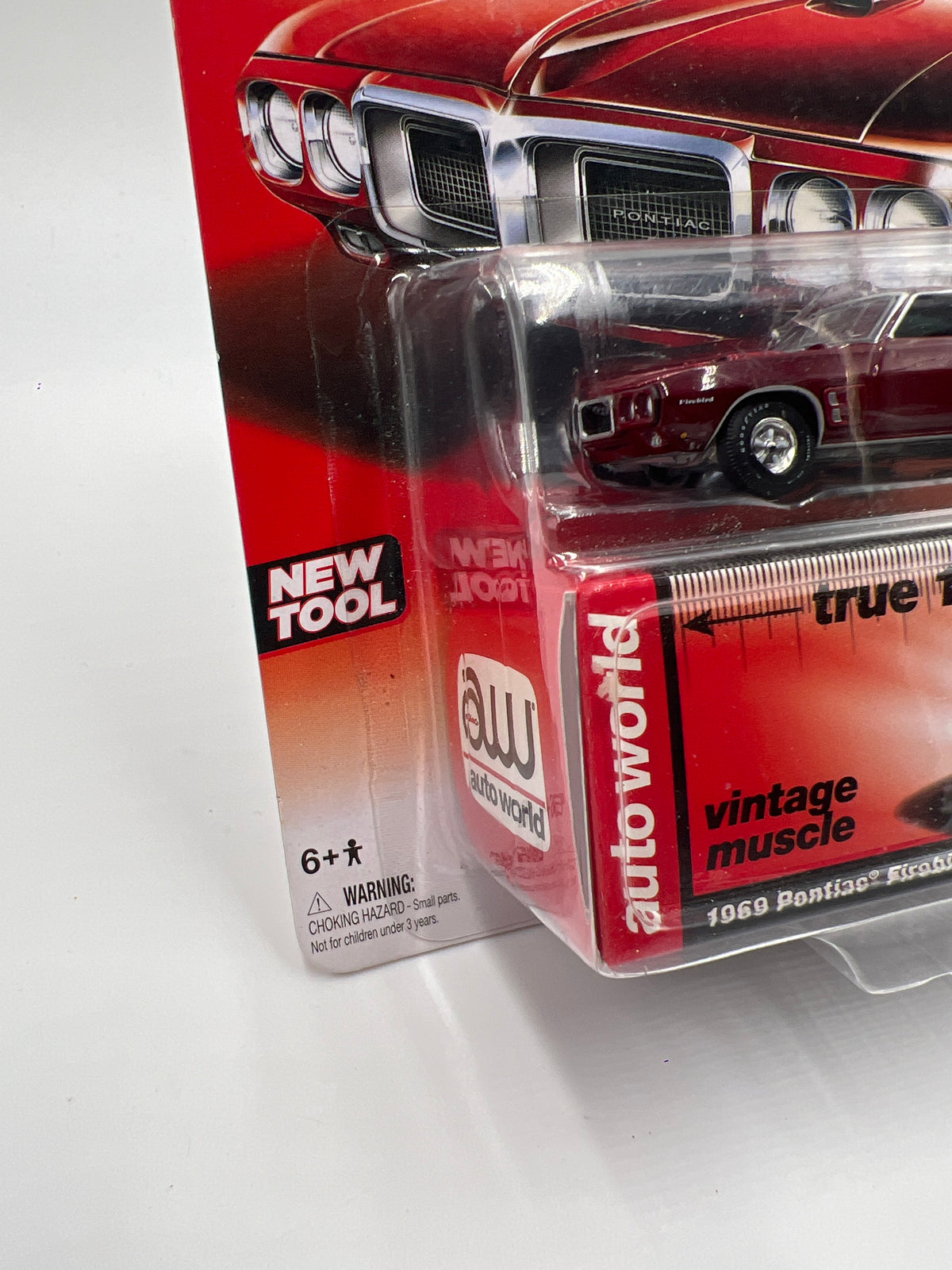 Auto World Vintage Muscle #3 1969 Pontiac Firebird Dark Red (Bad Card) 183C
