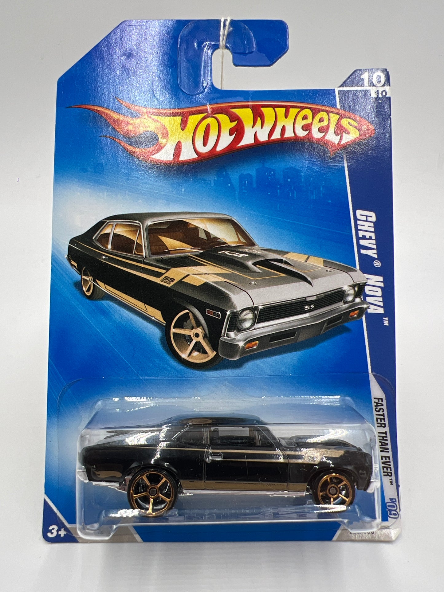 2006 Hot Wheels Faster Than Ever #136 Chevy Nova Black/Gold 16A