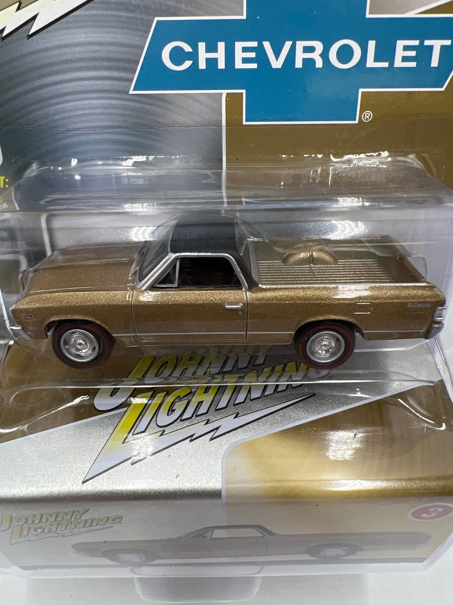 Johnny Lightning Chevrolet 1967 Chevy El Camino Gold W/Tin 217B