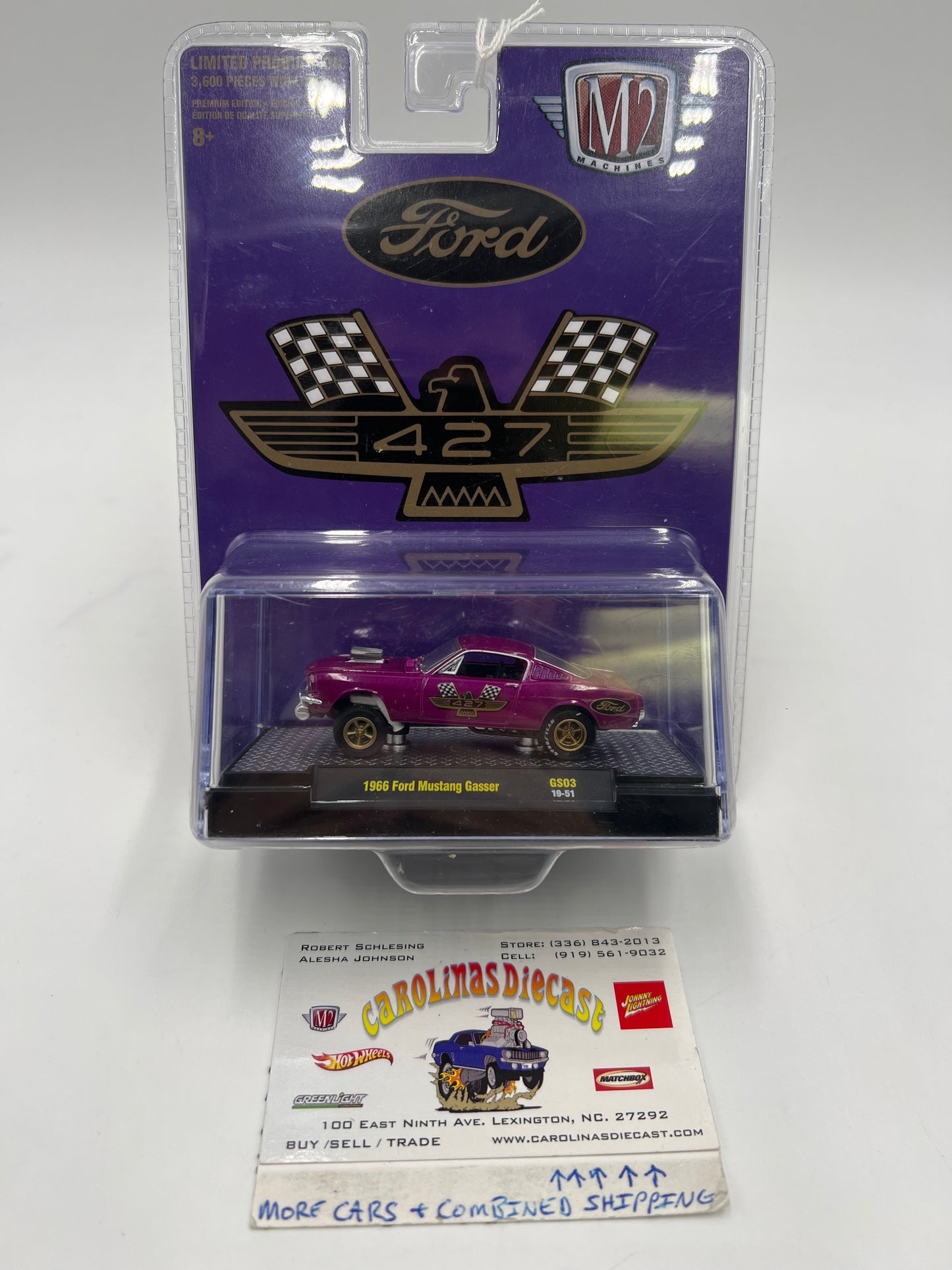 M2 Machines Ford 427 1966 Ford Mustang Gasser Purple GS03 193H