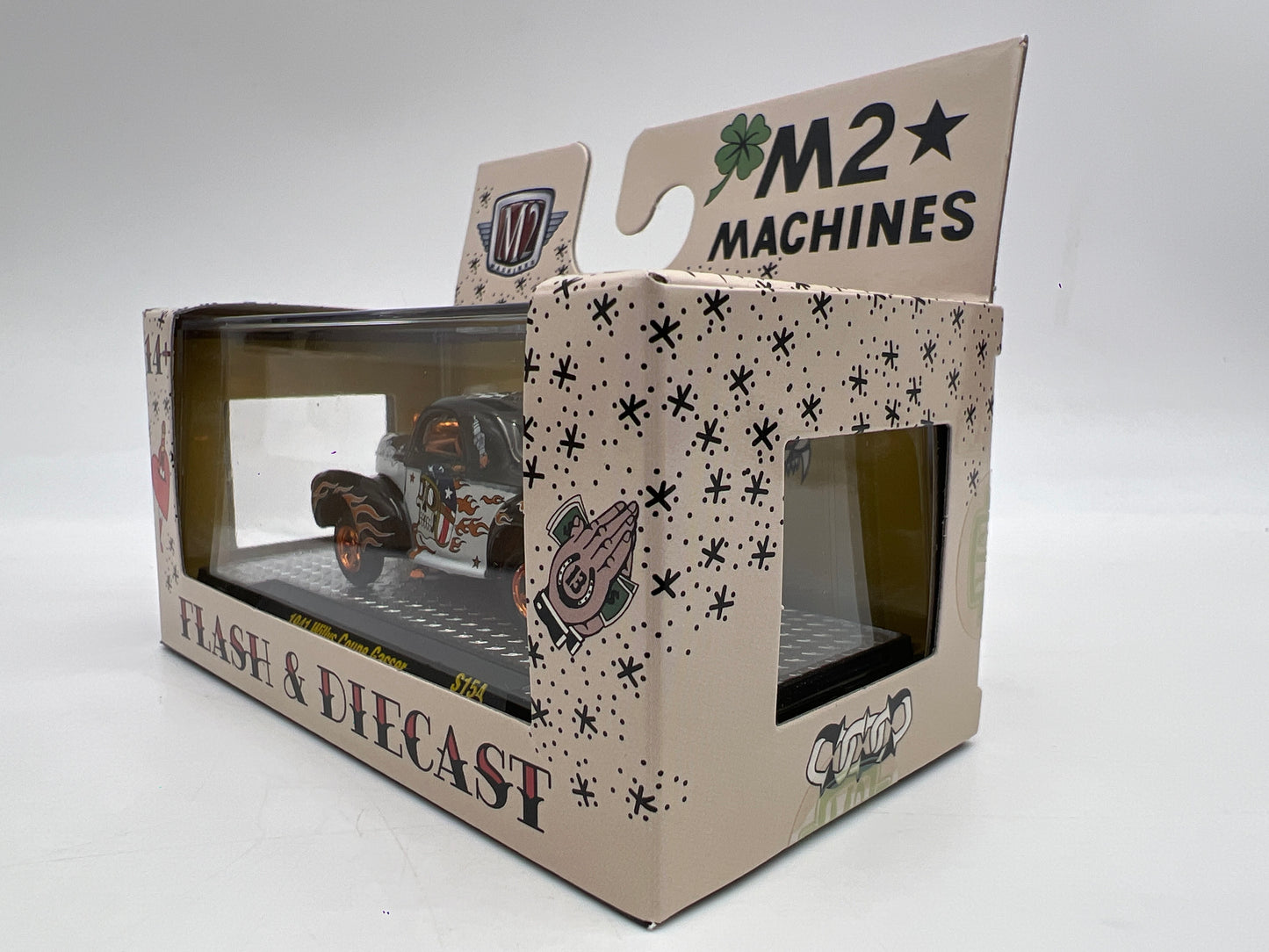 2026 M2 Machines S154 Flash & Diecast CHASE 1941 Willys Coupe Gasser Black