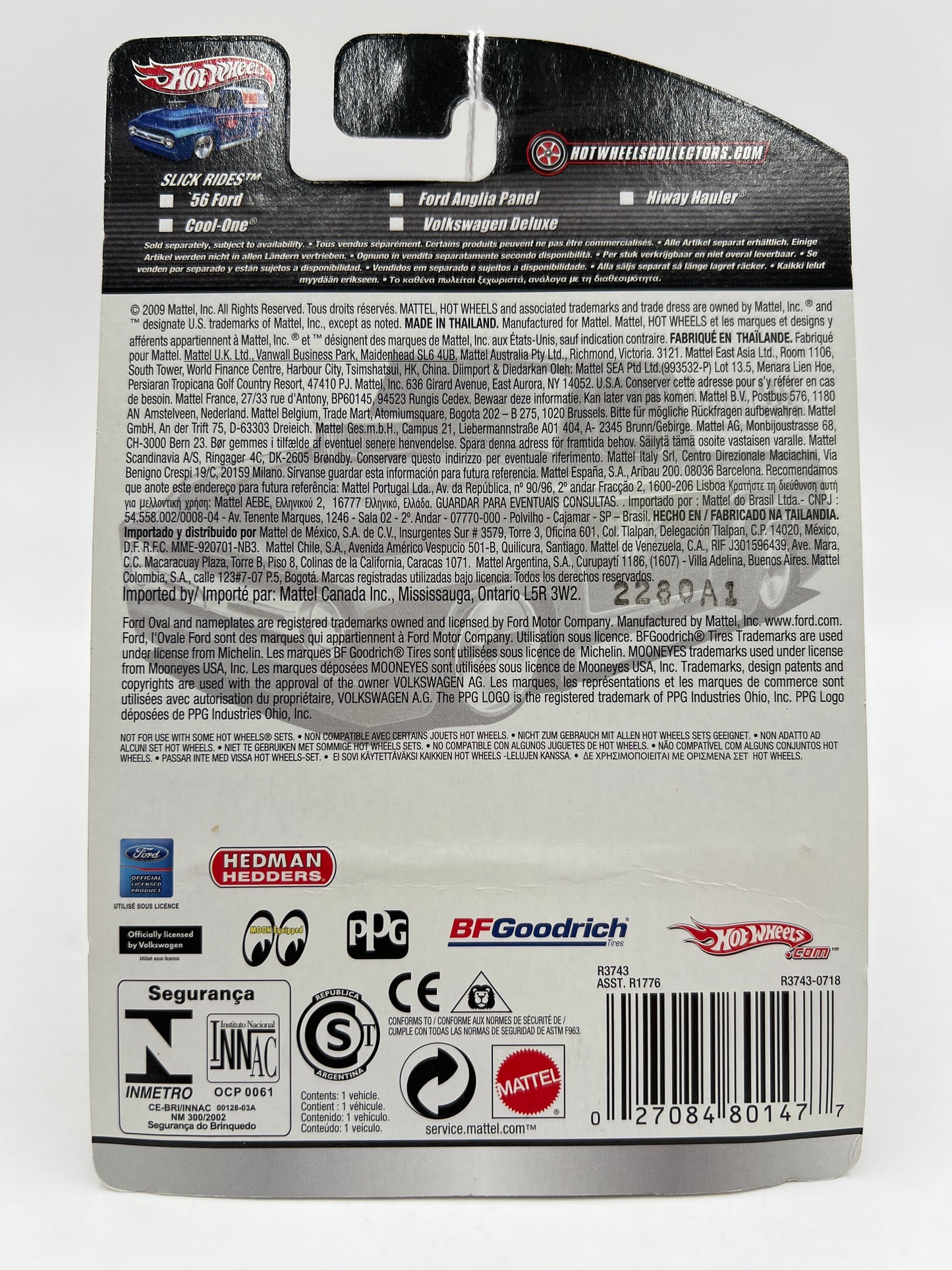 Hot Wheels Slick Rides #13 56 Ford BF Goodrich Red 243A