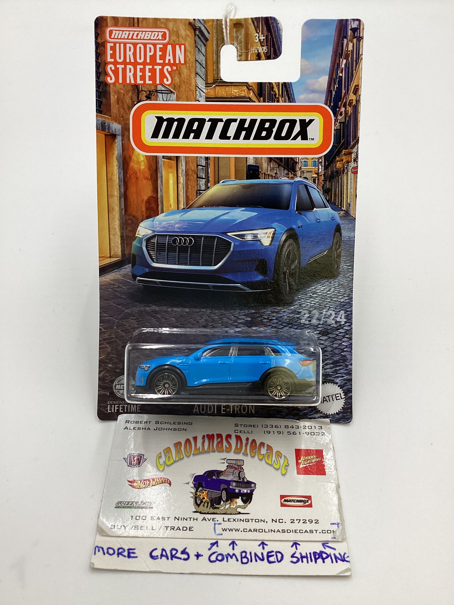 2024 Matchbox European Streets #22 Audi E-Tron Light Blue 165F