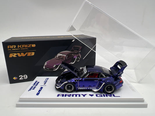 Almost Real Kaizo #29 CHASE Porsche RWB 993 Army Girl Purple Chrome