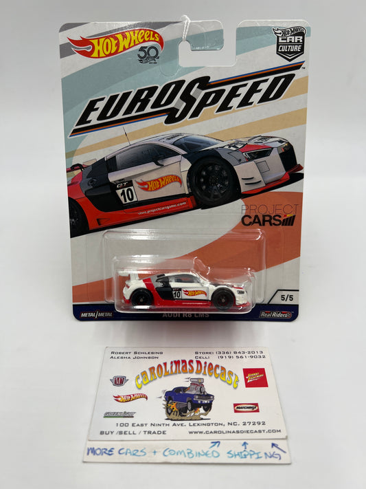 2018 Hot Wheels Premium Euro Speed #5 Audi R8 LMS White/Red 243C