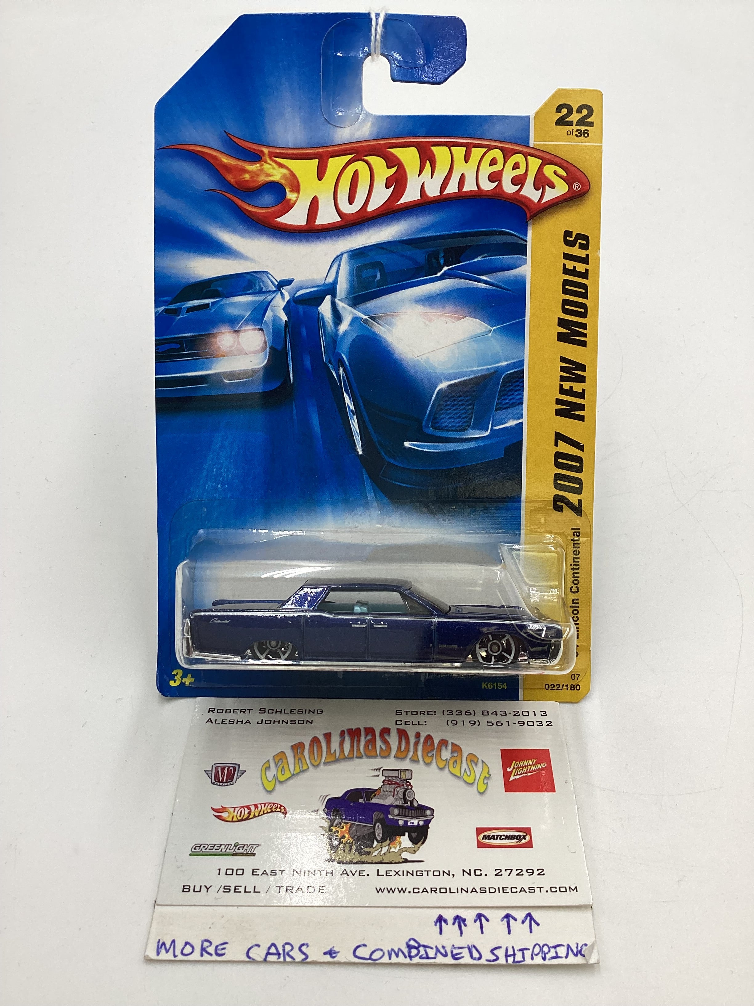 2007 Hot Wheels New Models #22 64 Lincoln Continental Dark Blue