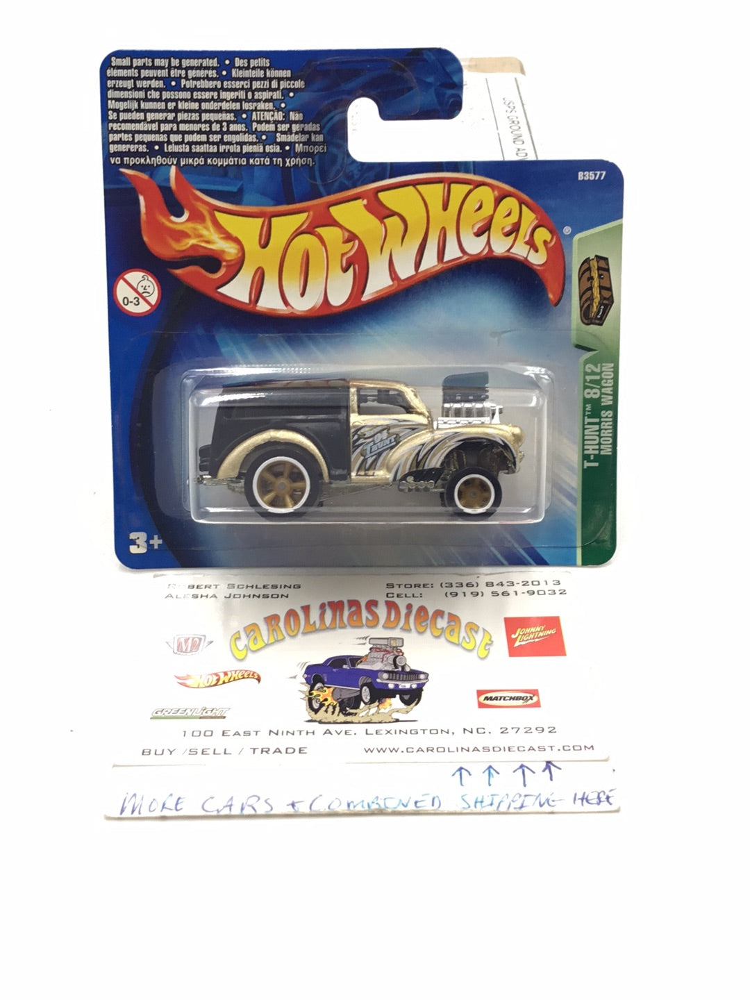 2004 Hot Wheels Treasure Hunt  #108 Morris Wagon Short Card with protector