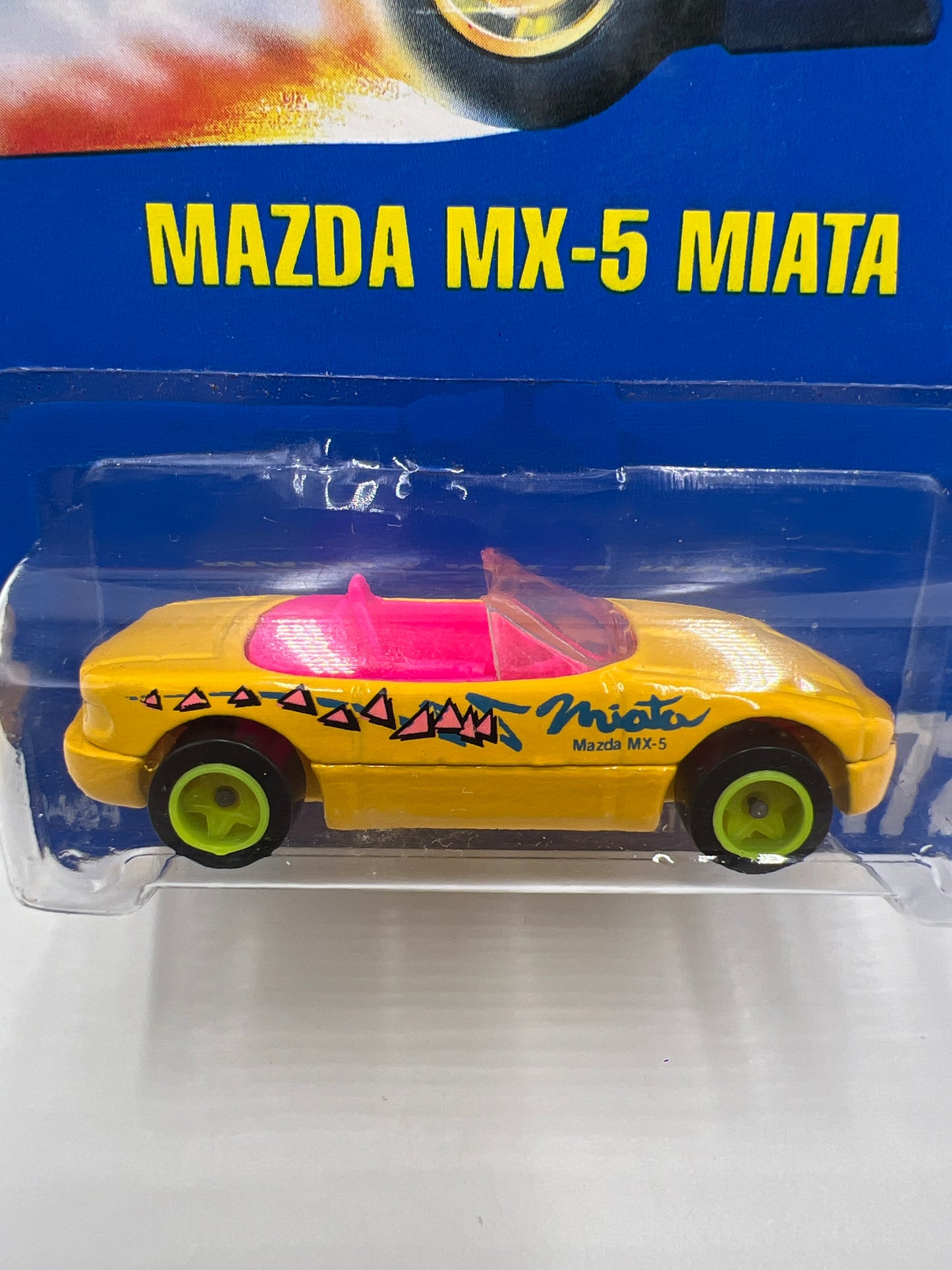 1991 Hot Wheels Collector #172 Mazda MX-5 Miata Yellow W/Lime Wheels 240B