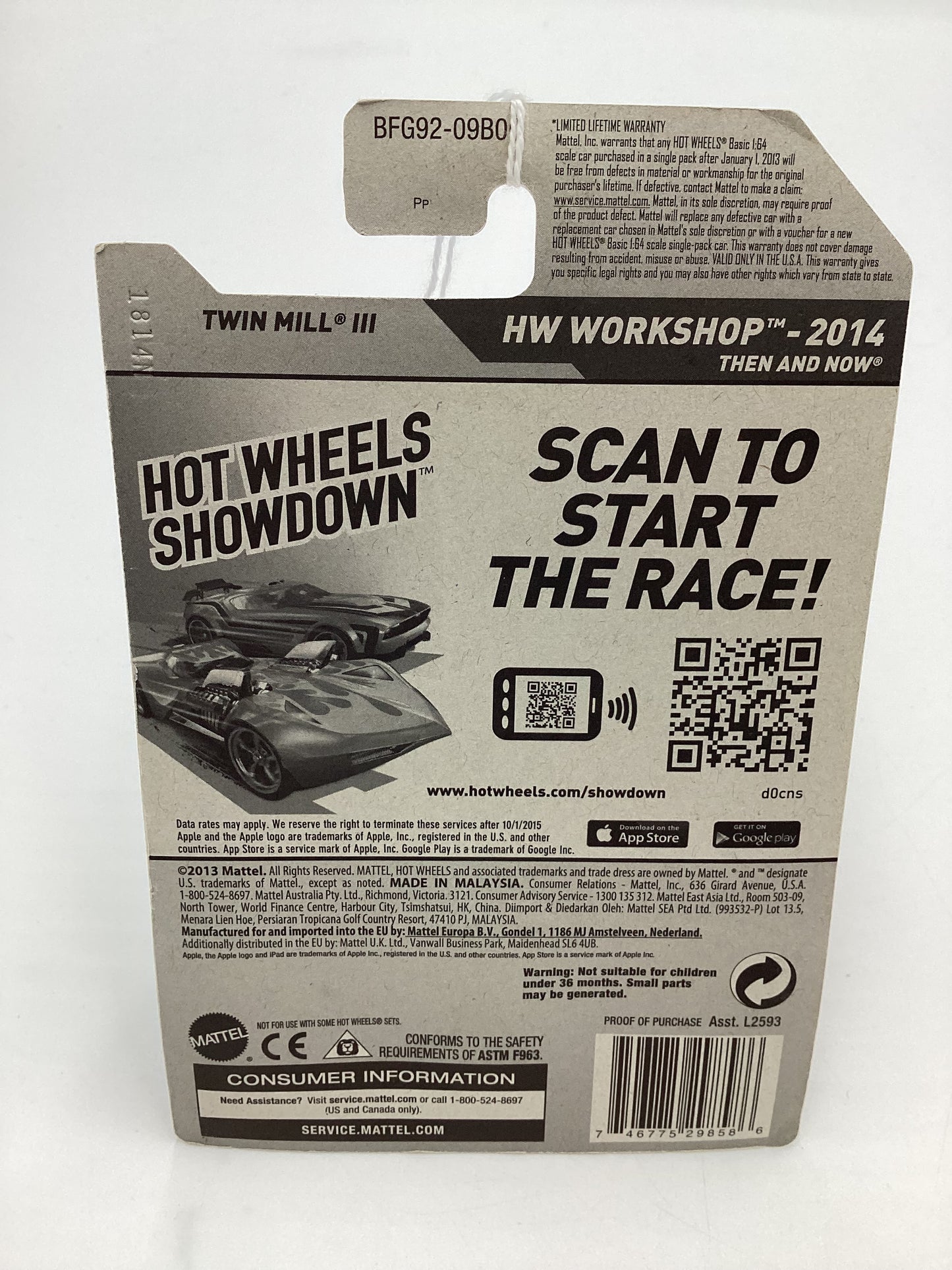2014 Hot Wheels Walmart Exclusive Zamac 017 #226 Twin Mill III 143D