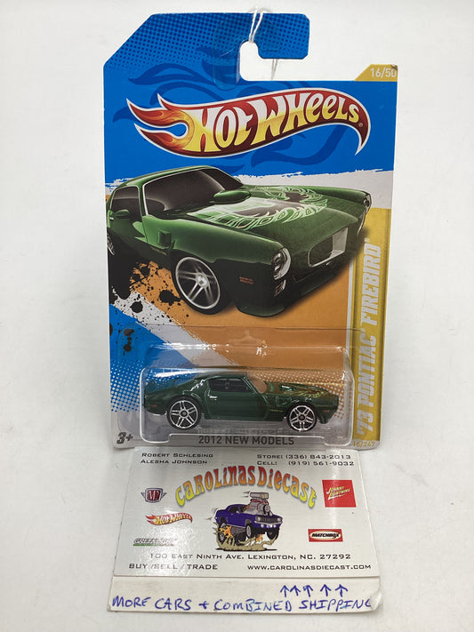 2012 Hot Wheels #16 Green 73 Pontiac Firebird 37D