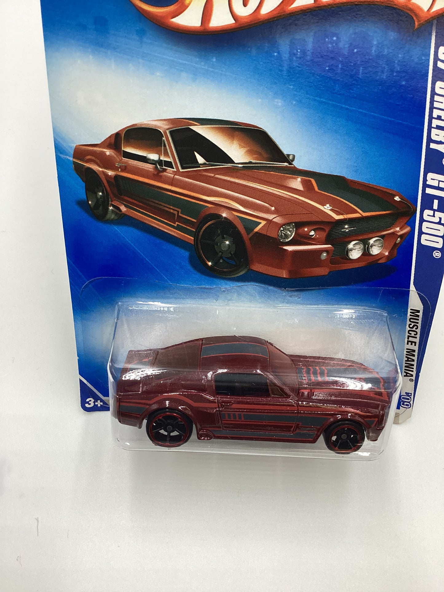 2009 Hot Wheels #078 67 Shelby GT-500 Maroon Battle Force 5 Card 25D