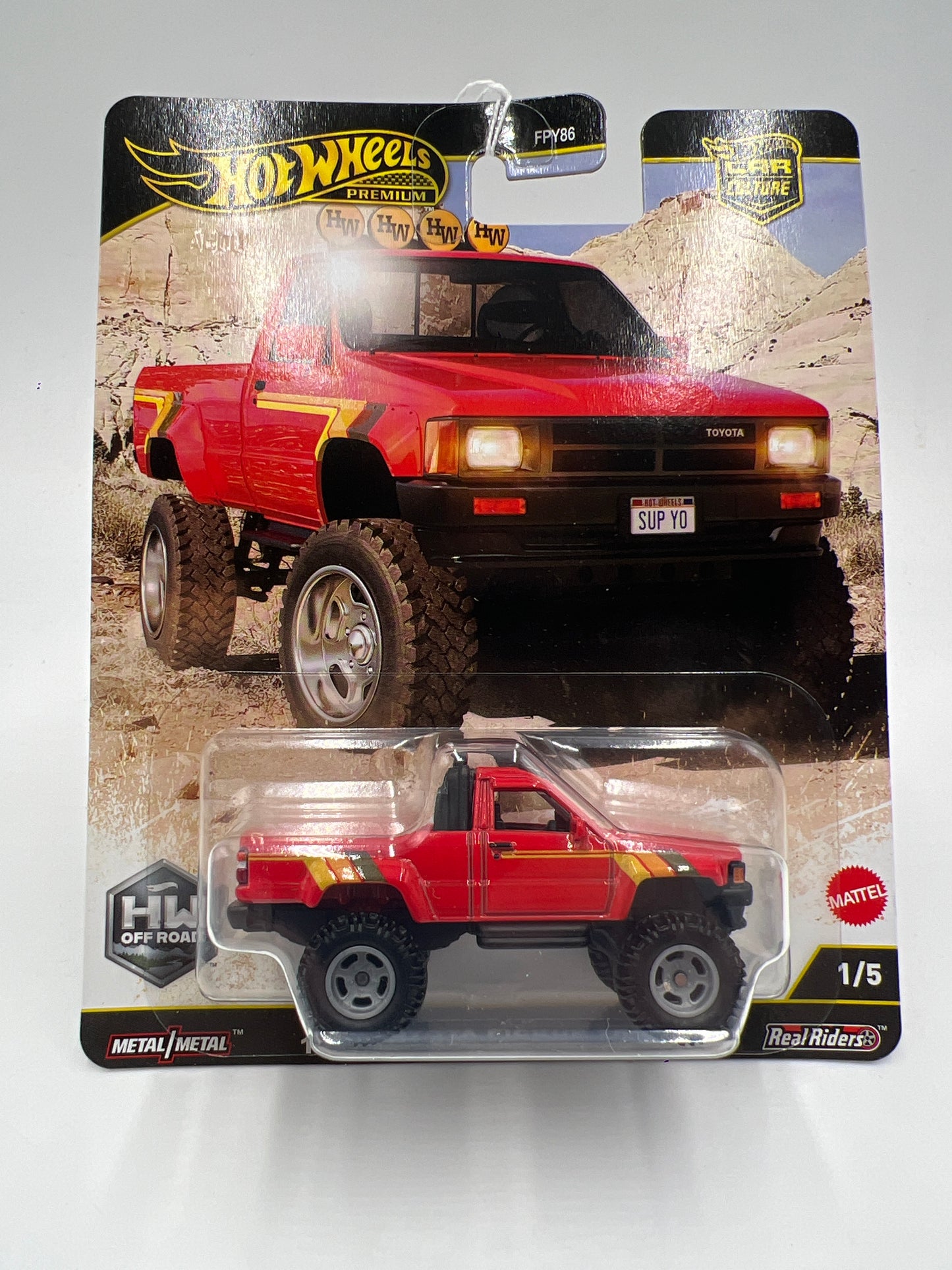 2025 Hot Wheels Car Culture HW Off Road #1 1987 Toyota Pickup Truck Red 257B