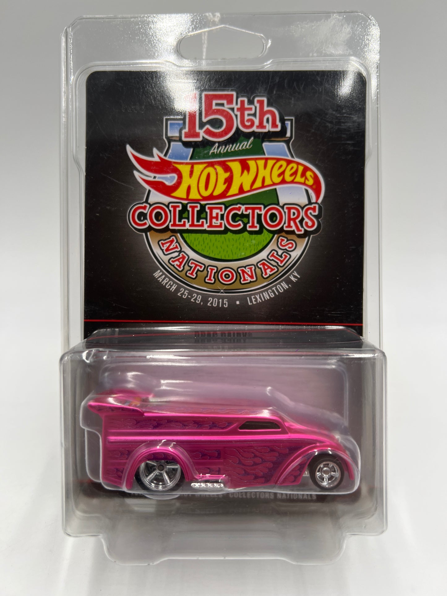 2015 Hot Wheels 15th Annual Collectors Nationals KY #2217/3600 Drag Dairy Pink W/Protector