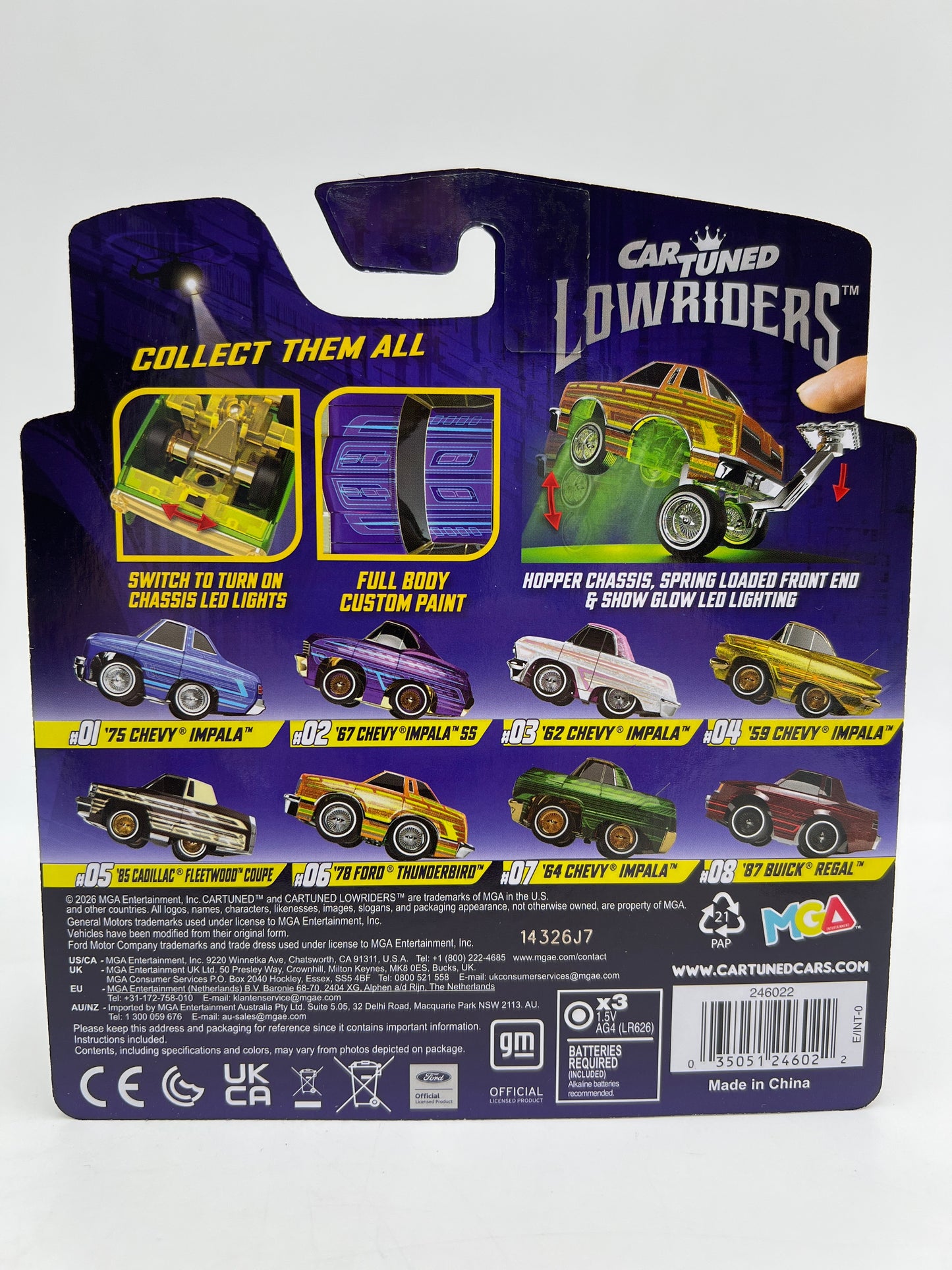 MGA Car Tuned Series 3 Show Glow Lowriders #2 67 Chevy Impala Purple