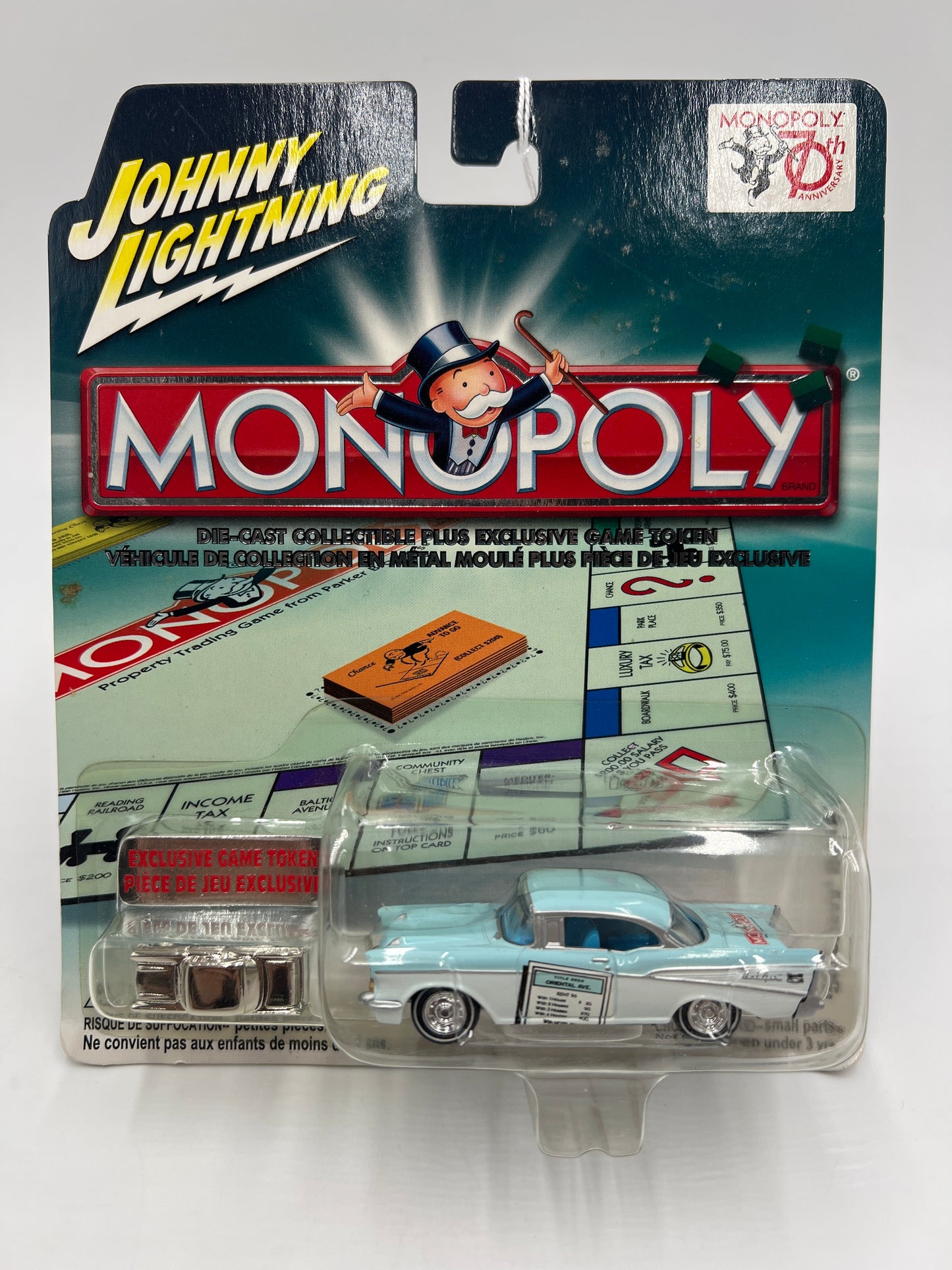 Johnny Lightning Monopoly 70th Anniversary 57 Chevy Bel Air Light Blue/White 230D