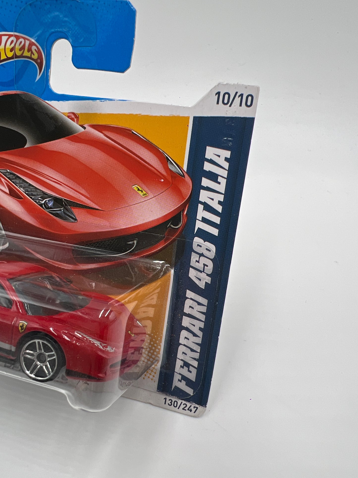 2012 Hot Wheels Short Cars All Stars #130 Ferrari 458 Italia Red W/Protector