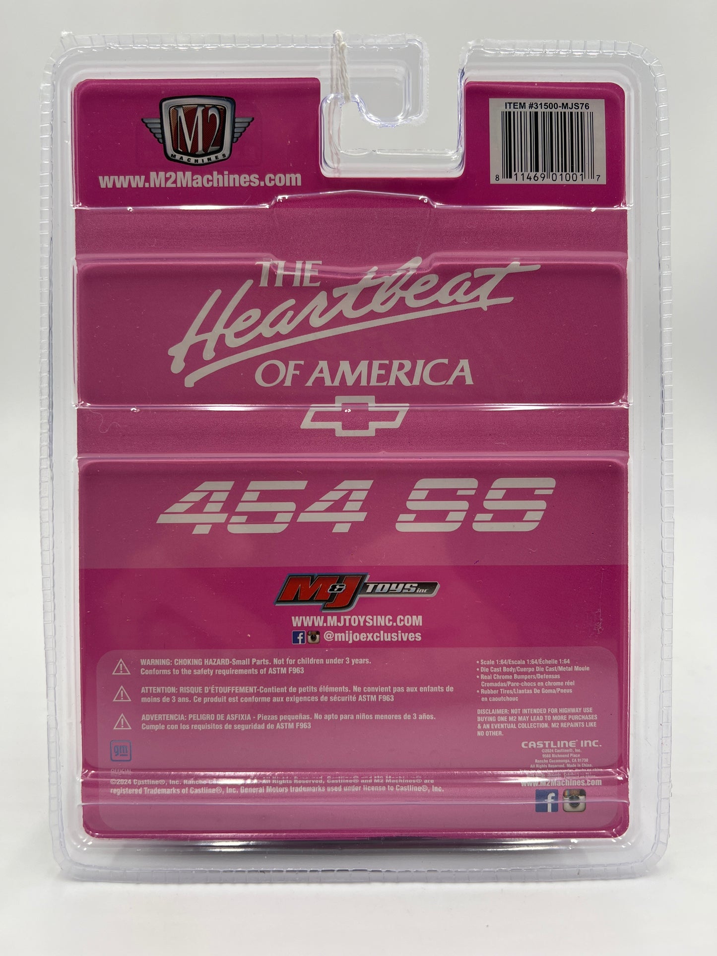 M2 Machines Mijo Exclusives The Heartbeat Of America 1991 Chevrolet C1500 SS 454 Pink MJS76