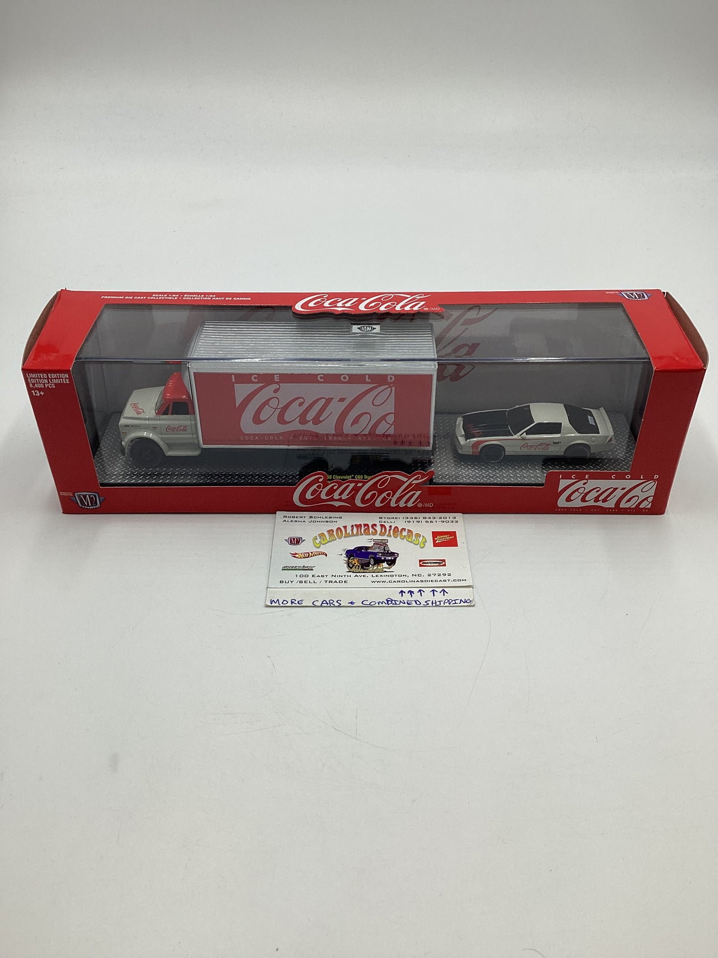 M2 Machines Auto Haulers Coca Cola 1968 Chevrolet C60 truck & 1985 Chevrolet Camaro IROC-Z TW19