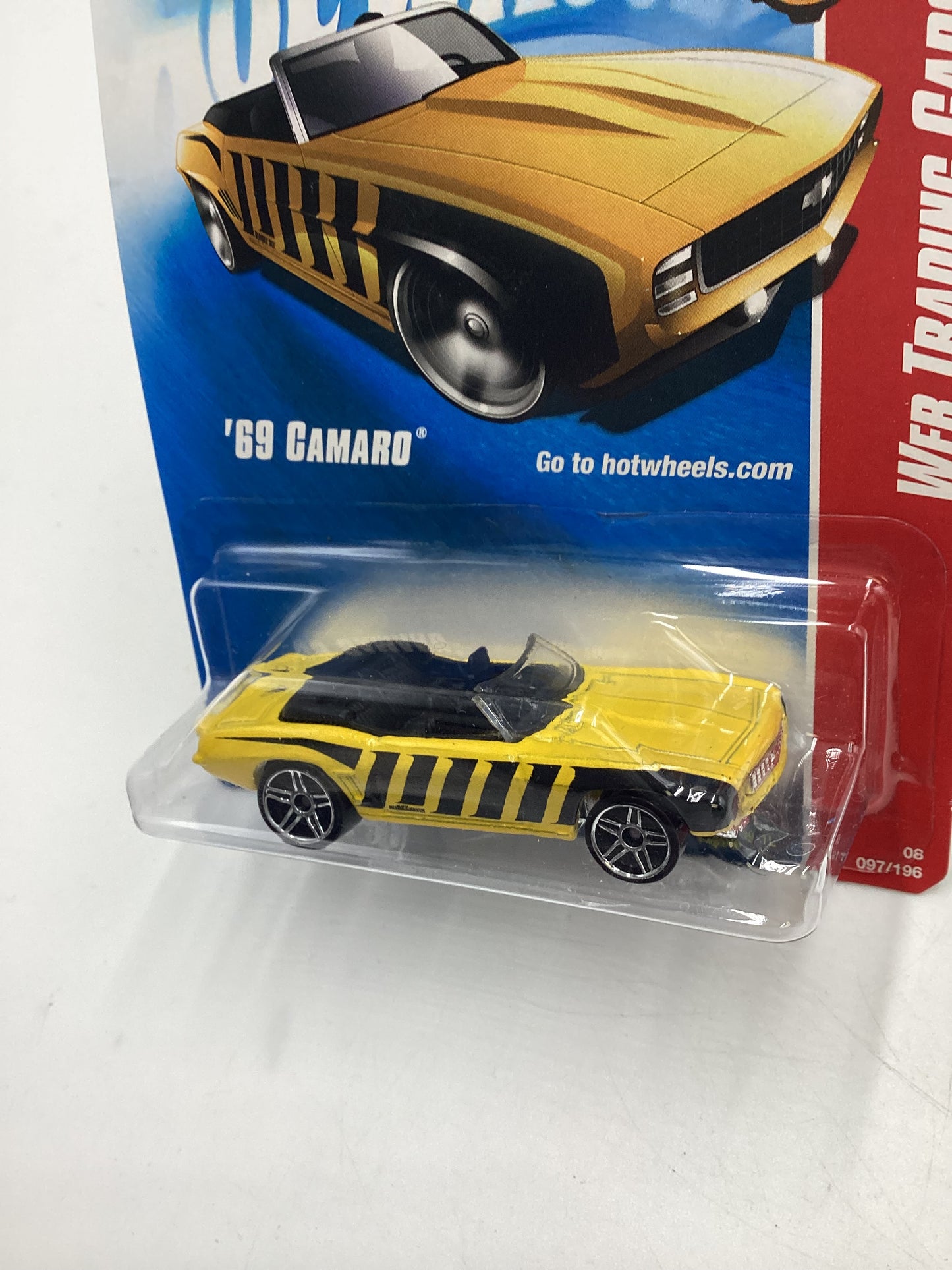 2008 Hot Wheels Web Trading Cars #97 69 Camaro Yellow (Chrome Base) 11D