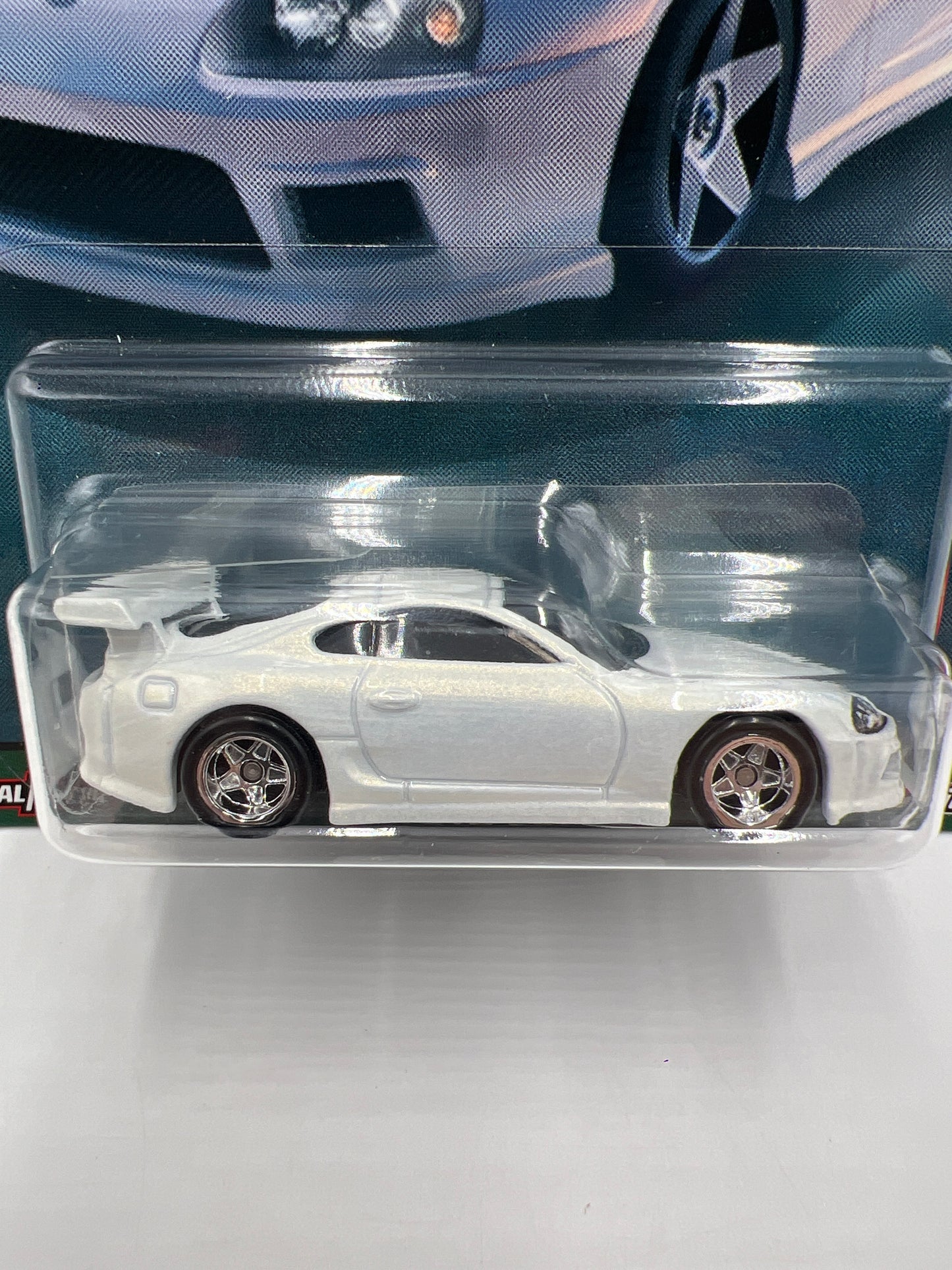 Hot Wheels Premium Toyota #1 Toyota Supra White W/Protector Cracked Blister