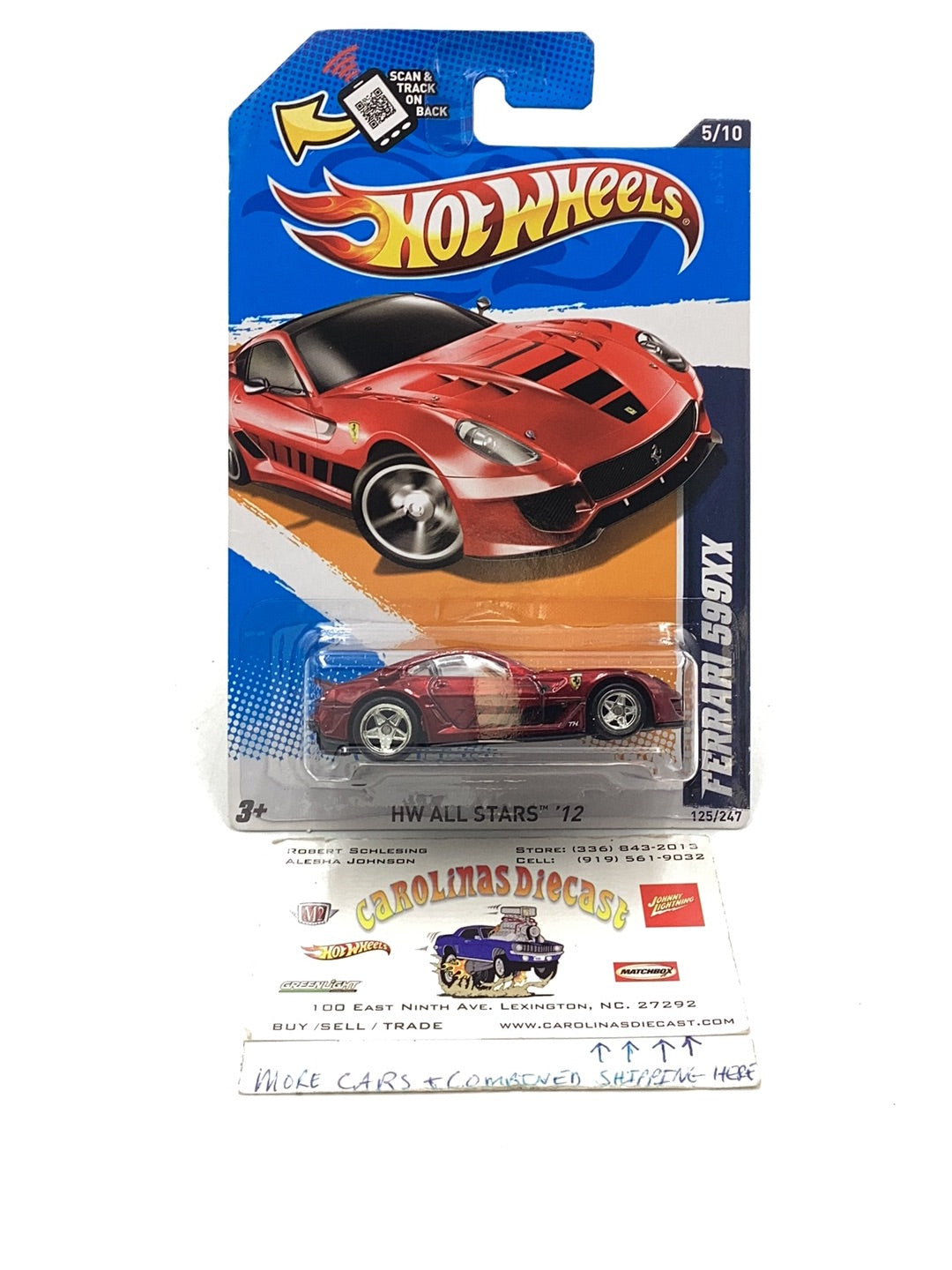 2012 Hot wheels STH #125 Ferrari 599XX with protector