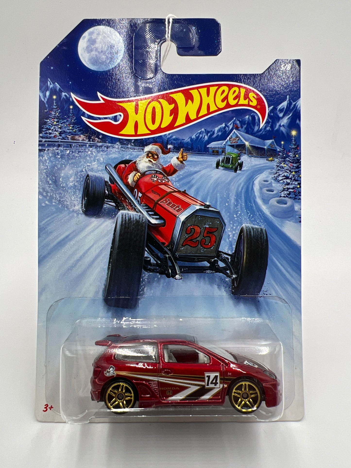 2014 Hot Wheels Holiday Hot Rods #5 Honda Civic Red 158A