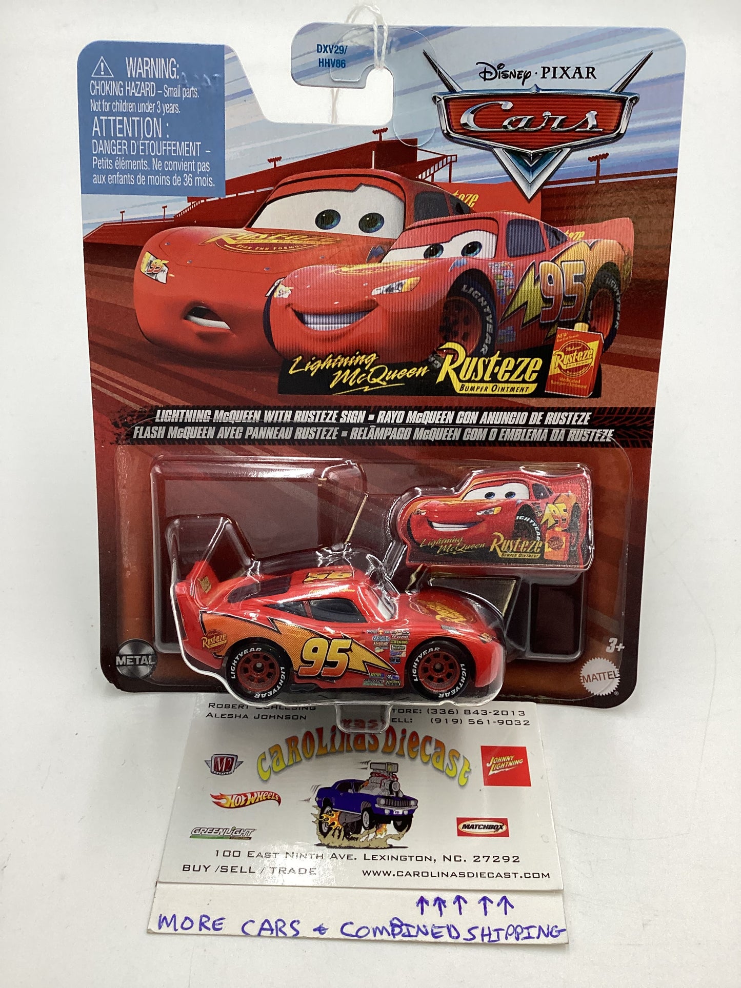 2024 Pixar Cars Lightning McQueen with Rusteze sign 137H
