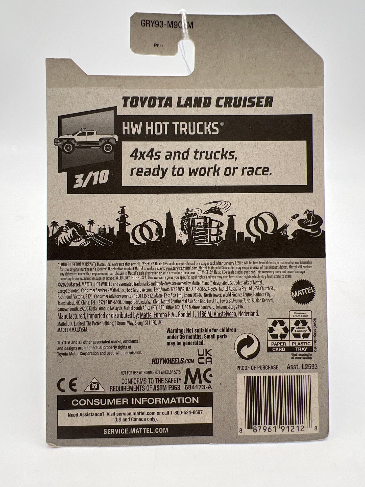 2021 Hot Wheels HW Hot Trucks #202 Toyota Land Cruiser Blue 92F